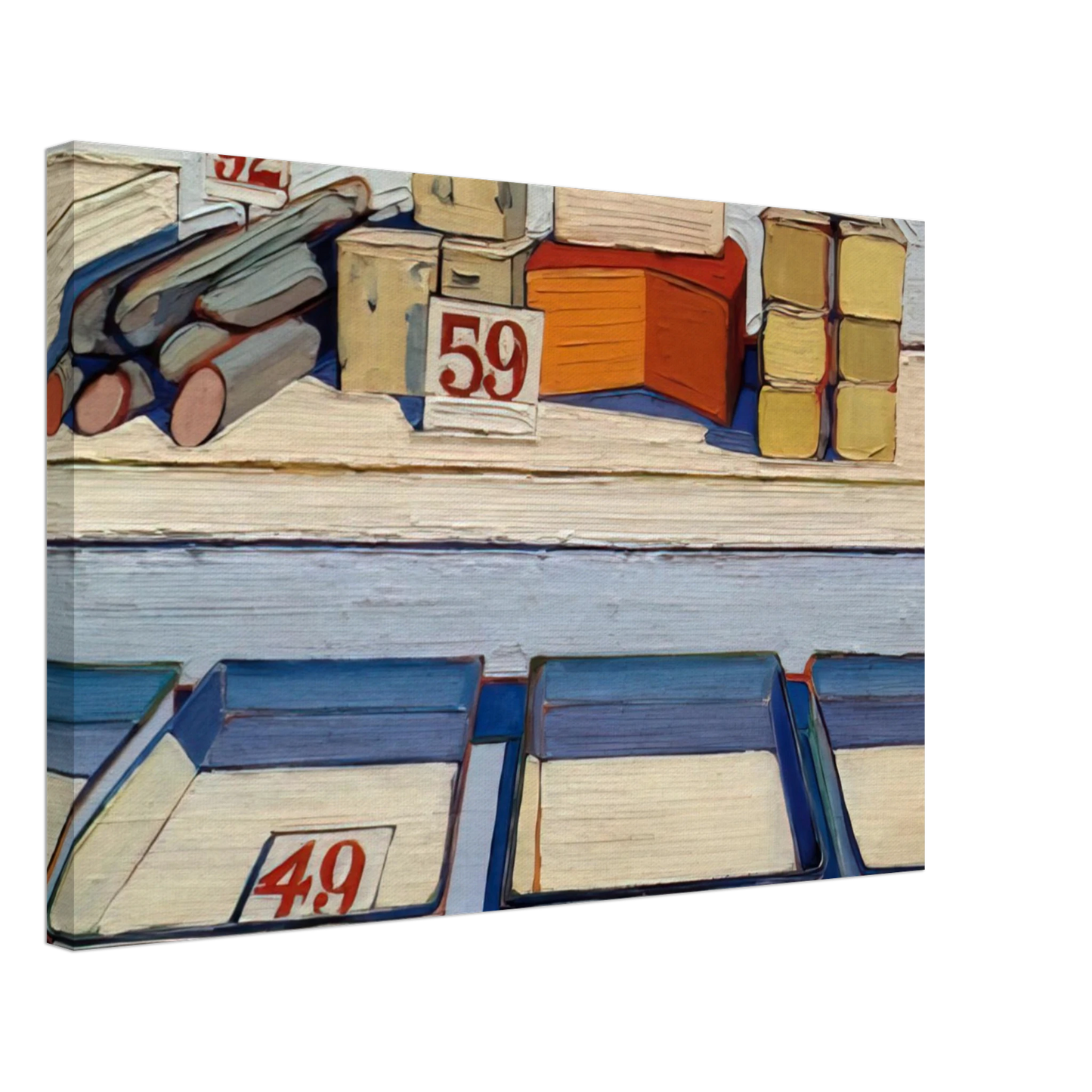Wayne Thiebaud - Delicatessen Counter - 1962 Canvas - 40x60 cm / 16x24 inches-canvas