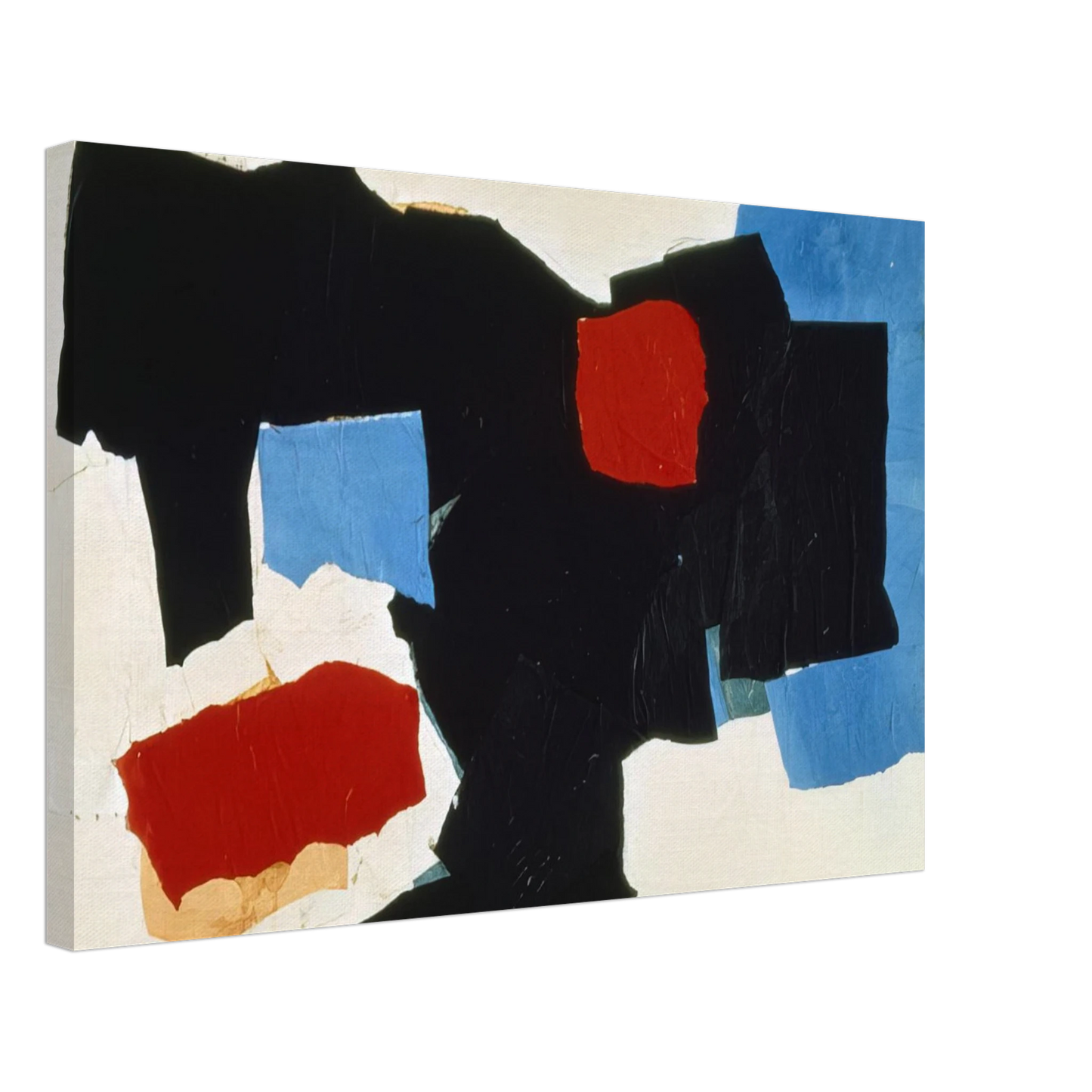 Esteban Vicente - BLUE RED BLACK AND WHITE 1961 Canvas - 70x100 cm / 28x40 inches-canvas