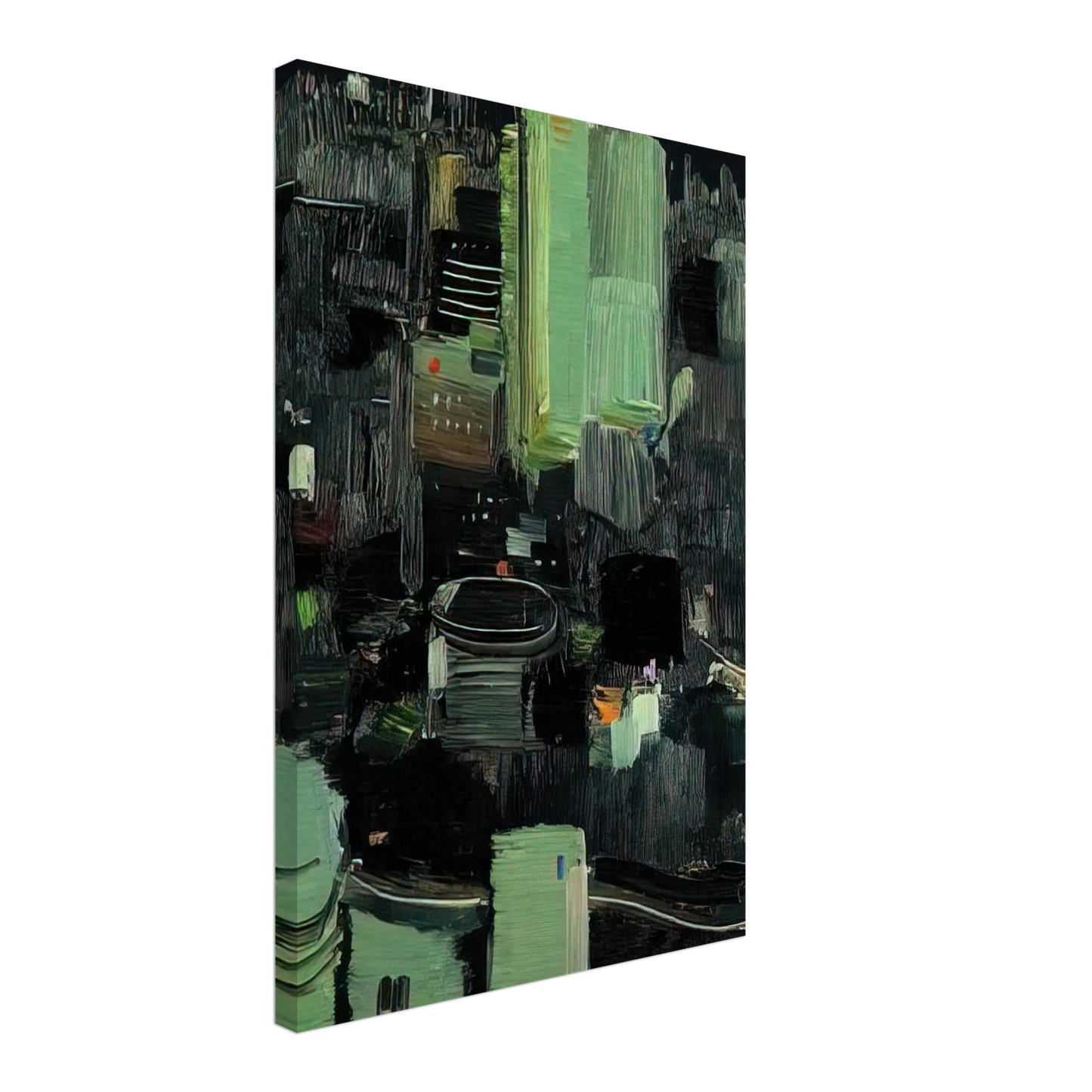 Wu Guanzhong - Toyko at Night - 1990 Canvas - 40x60 cm / 16x24 inches-canvas