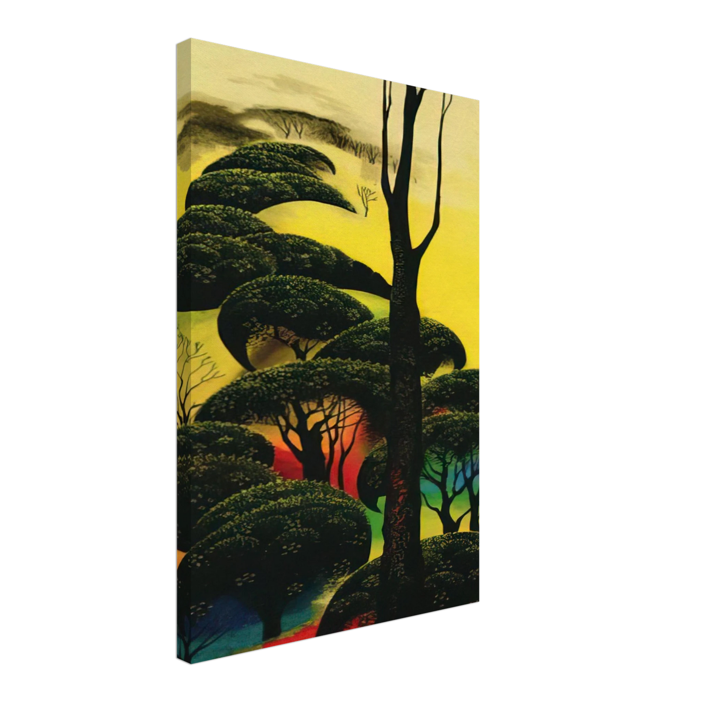 Eyvind Earle - Climbing Oaks Canvas - 40x60 cm / 16x24 inches-canvas