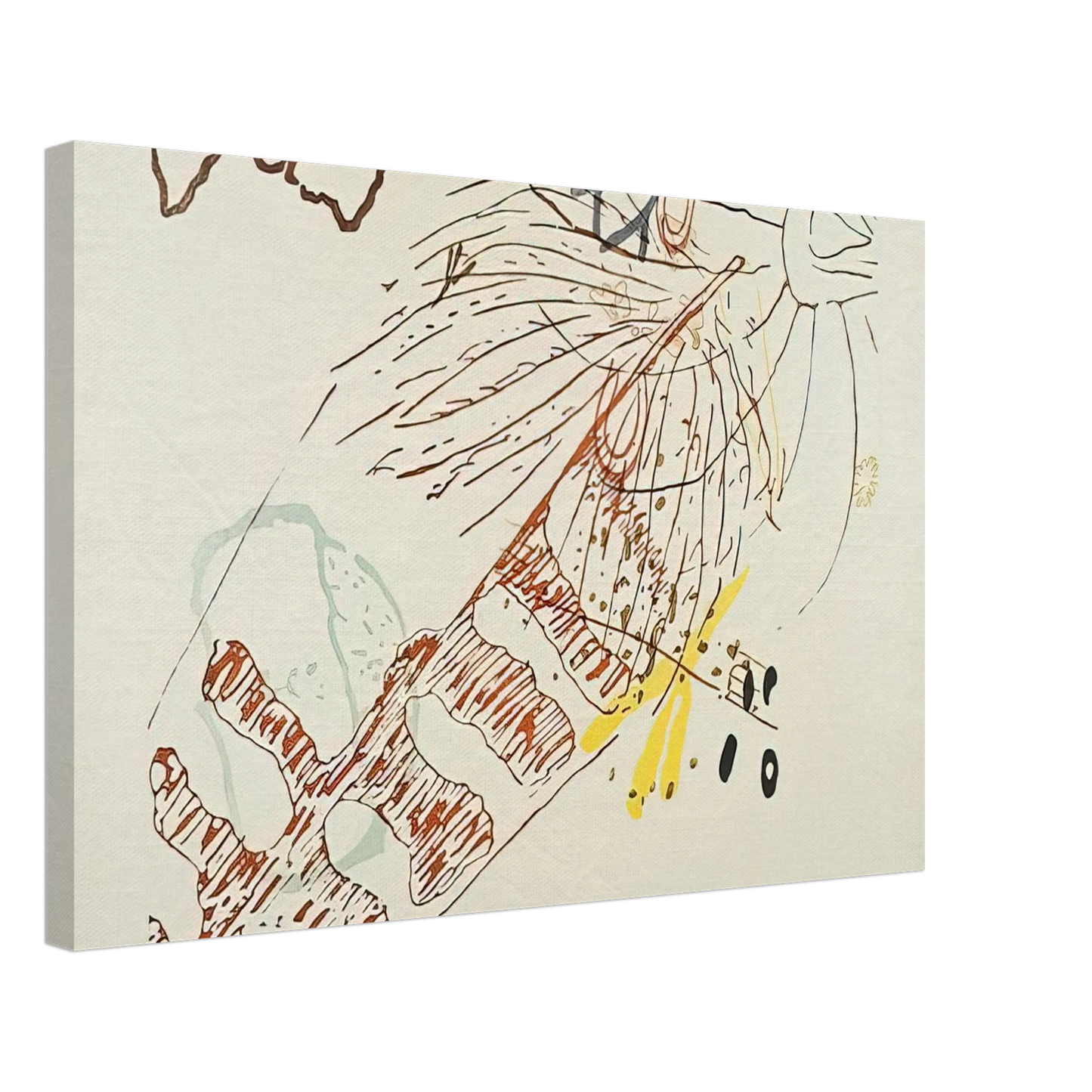 John Cage - From 17 Drawings by Thoreau - 1978 Canvas - 40x60 cm / 16x24 inches-canvas