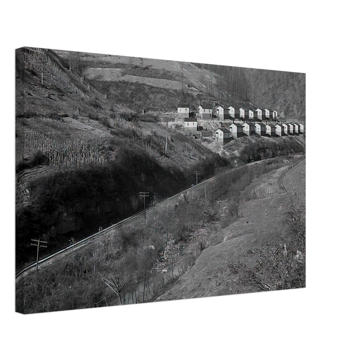 Ben Shahn - COAL COMPANY TOWN IN JENKINS 1935 Canvas - 70x100 cm / 28x40 inches-canvas