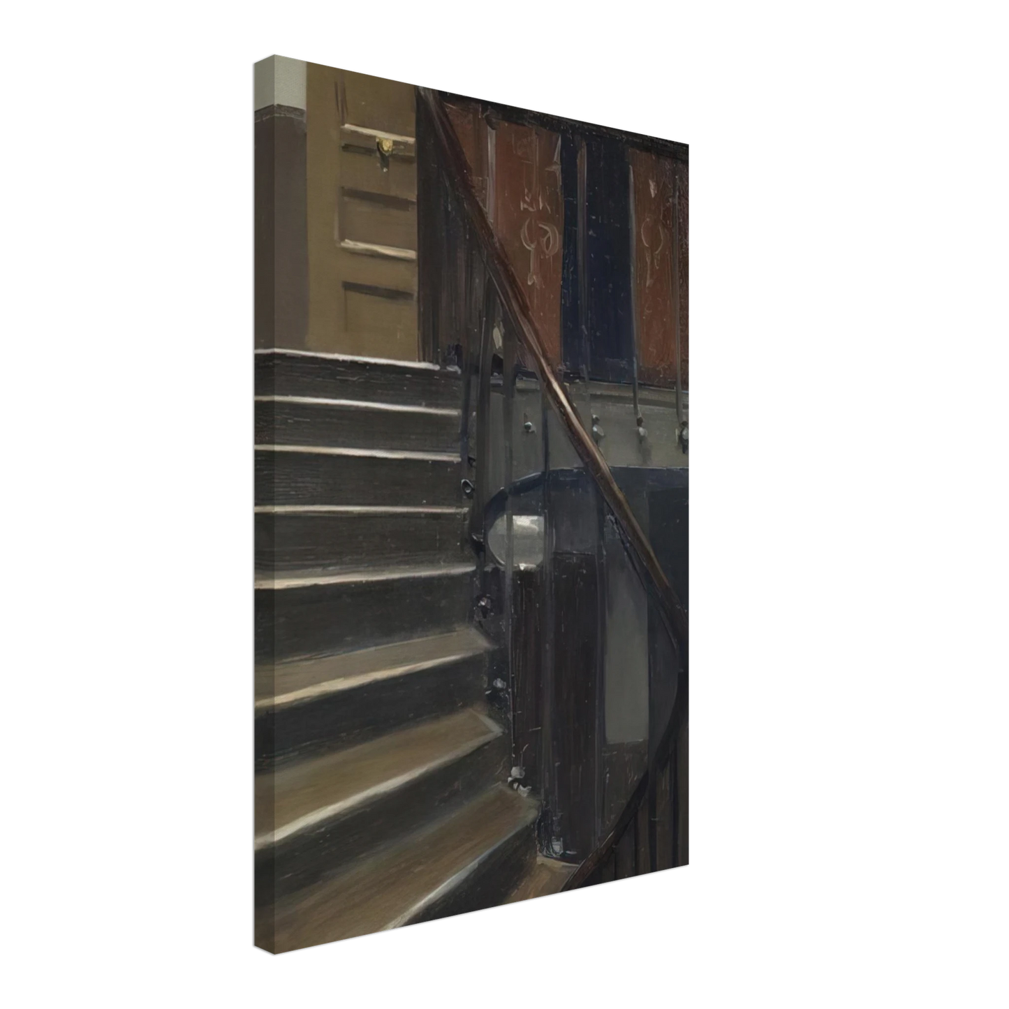 Edward Hopper - Stairway at 48 rue de Lille, Paris Canvas - 40x60 cm / 16x24 inches-canvas