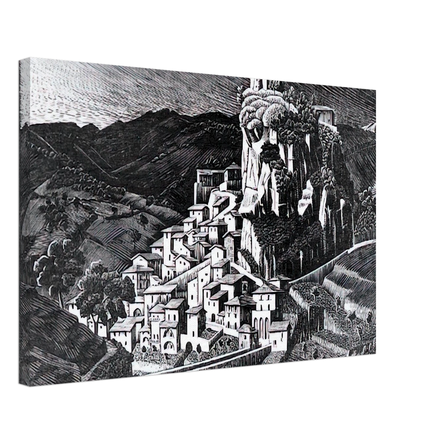 MC Escher - PALIZZI CALABRIA OCTOBER 1930 1930 Canvas - 70x100 cm / 28x40 inches-canvas