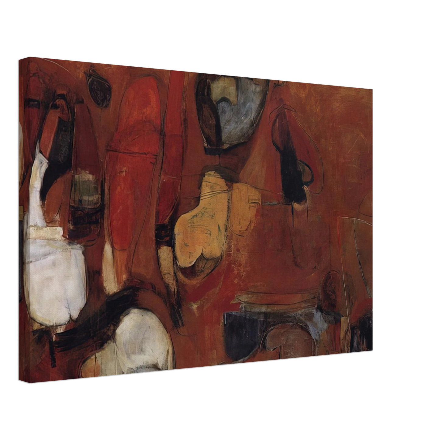 Brett Whiteley - Untitled Red Painting - 1960 Canvas - 70x100 cm / 28x40 inches-canvas