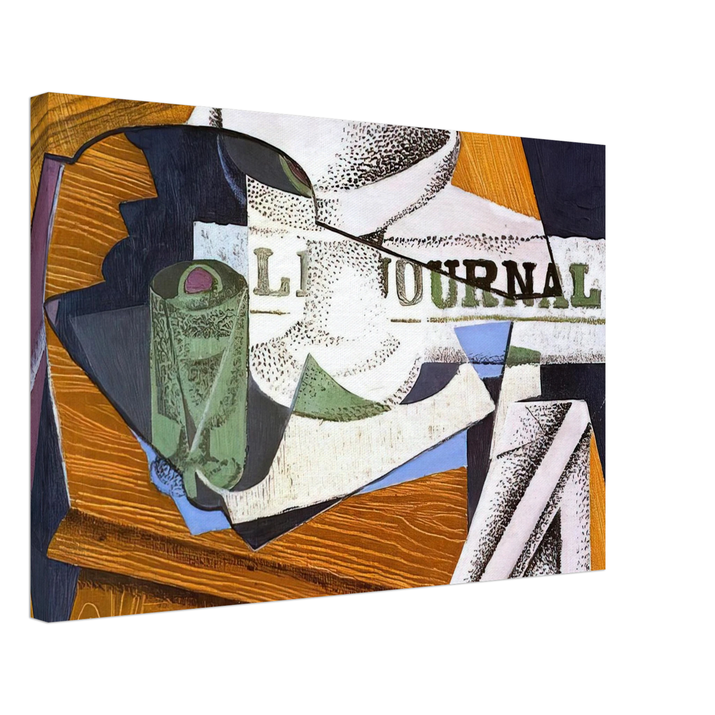 Juan Gris - FRUIT BOWL BOOK AND NEWSPAPER Canvas - 40x60 cm / 16x24 inches-canvas