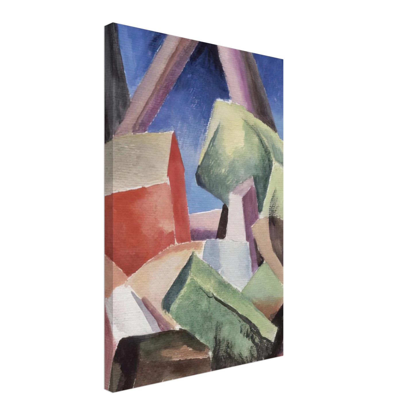 Thomas Hart Benton - HOUSE IN CUBIST LANDSCAPE 1920 Canvas - 40x60 cm / 16x24 inches-canvas