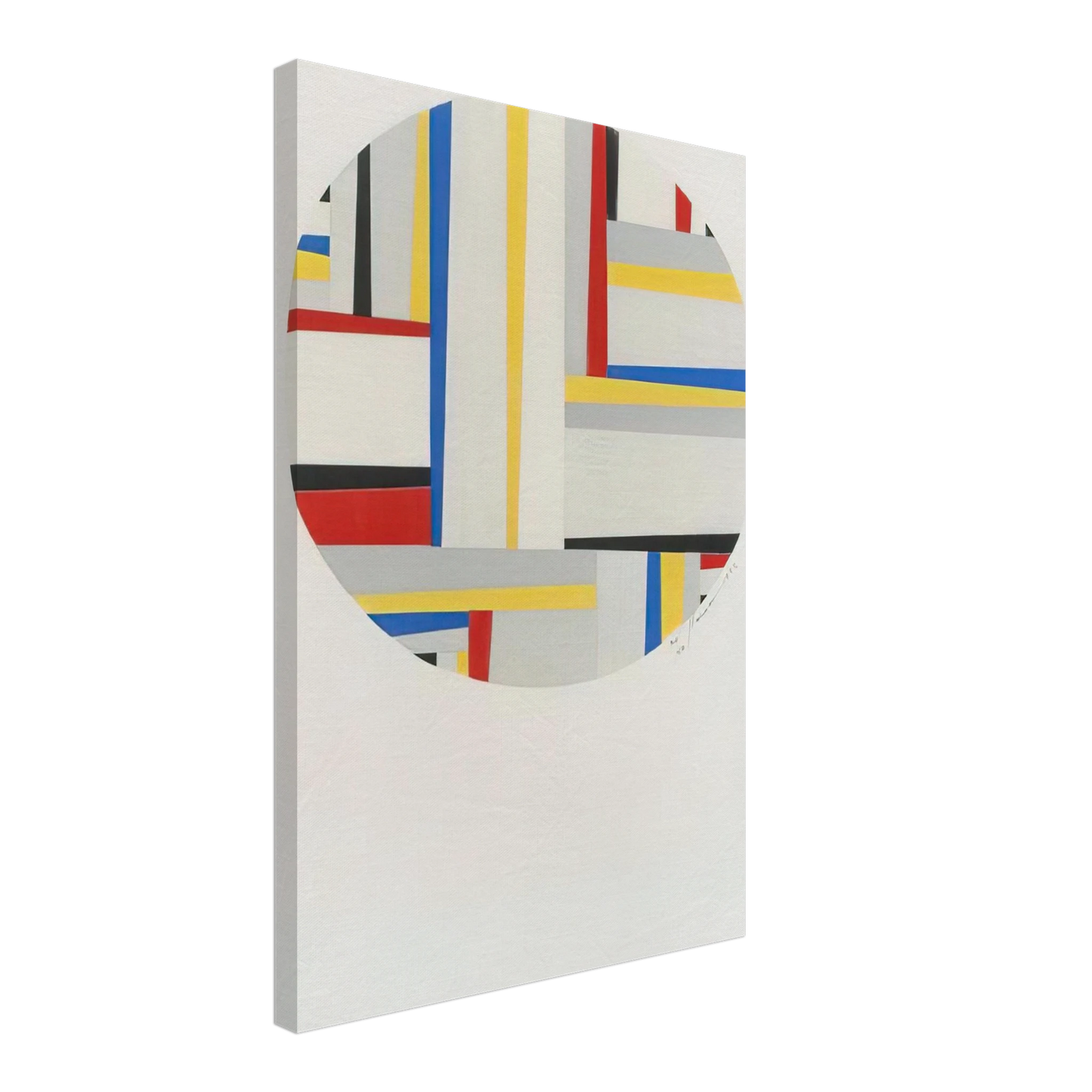 Fritz Glarner - Relational Painting, Tondo #49 - 1952 Canvas - 40x60 cm / 16x24 inches-canvas