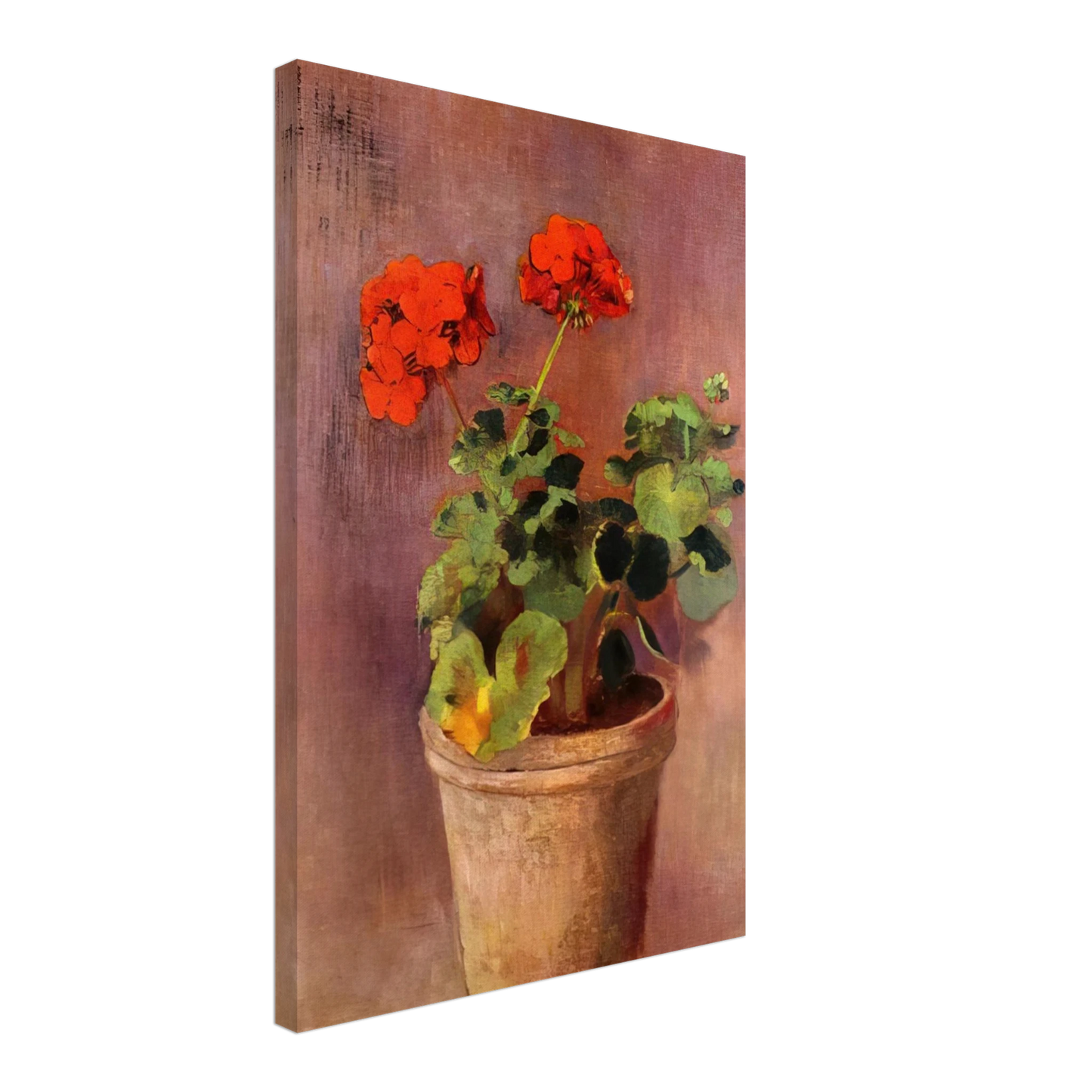 Odilon Redon - THE POT OF GERANIUMS Canvas - 40x60 cm / 16x24 inches-canvas
