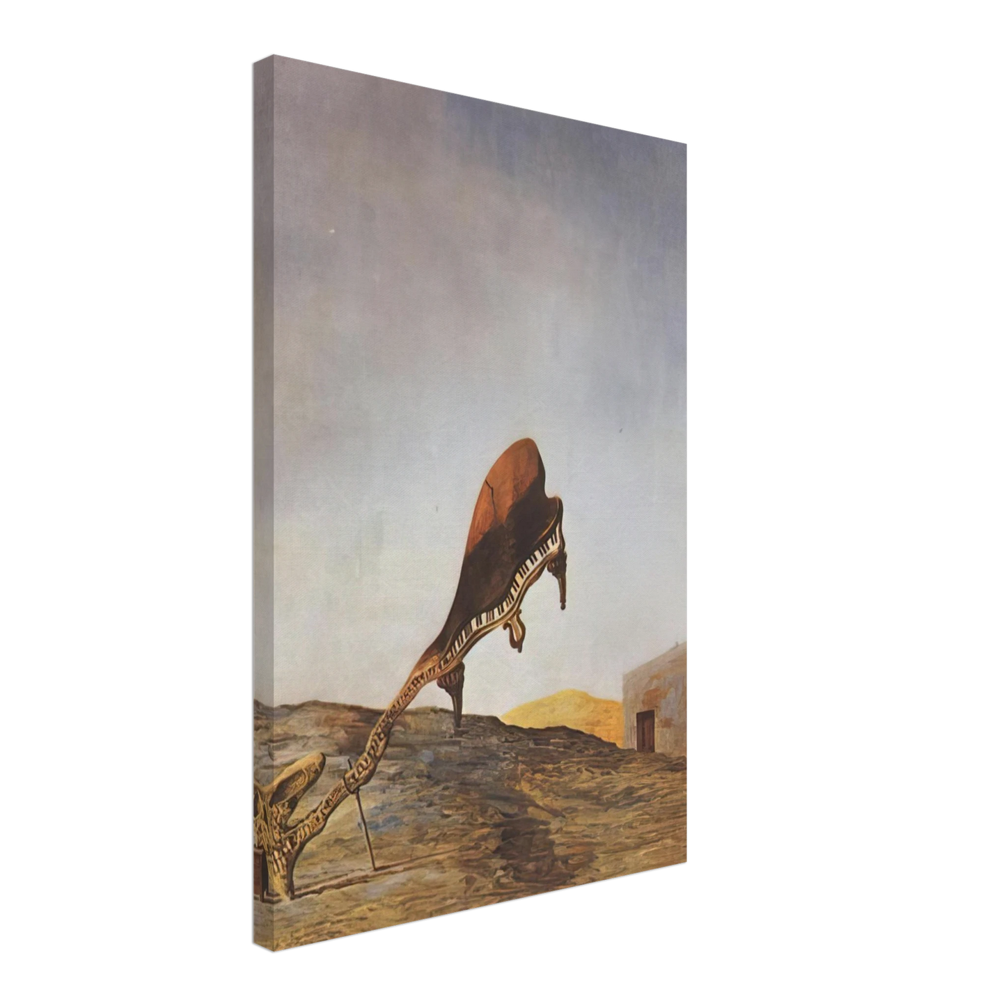 Salvador Dali - SKULL WITH ITS LYRIC APPENDAGE LEANING ON A BEDSIDE TABLE WHICH SHOULD HAVE THE EXACT 1934 Canvas - 40x60 cm / 16x24 inches-canvas