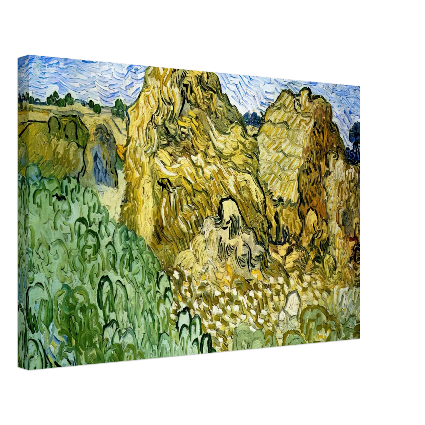 Vincent van Gogh - Field with Stacks of Wheat Canvas - 70x100 cm / 28x40 inches-canvas