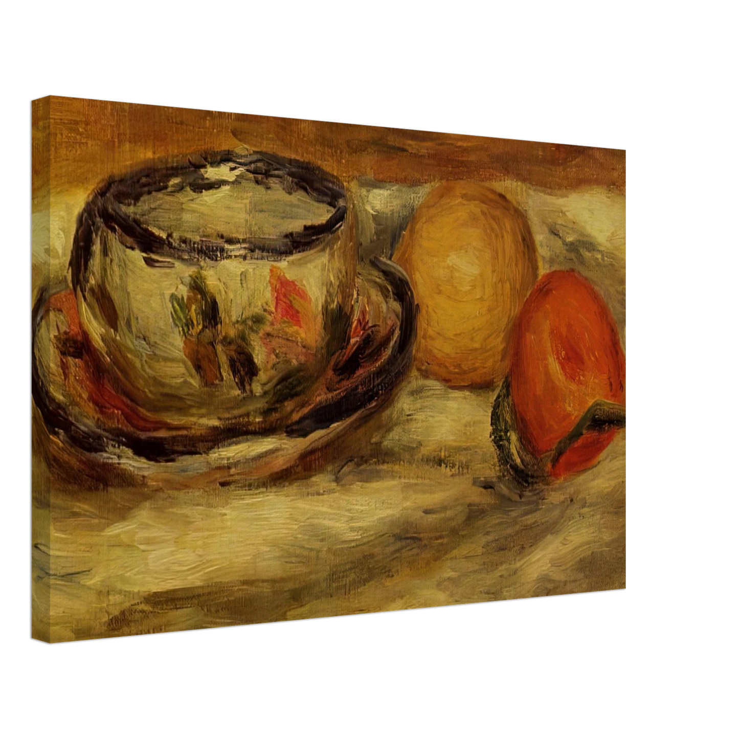 Pierre-Auguste Renoir - Cup, Lemon and Tomato Canvas - 70x100 cm / 28x40 inches-canvas