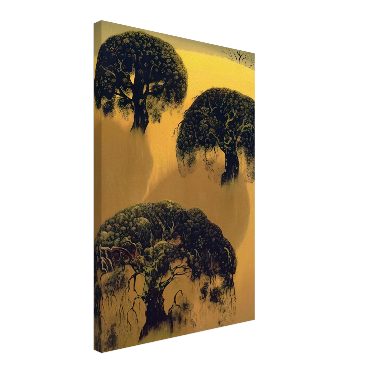 Eyvind Earle - Three Oaks Canvas - 70x100 cm / 28x40 inches-canvas