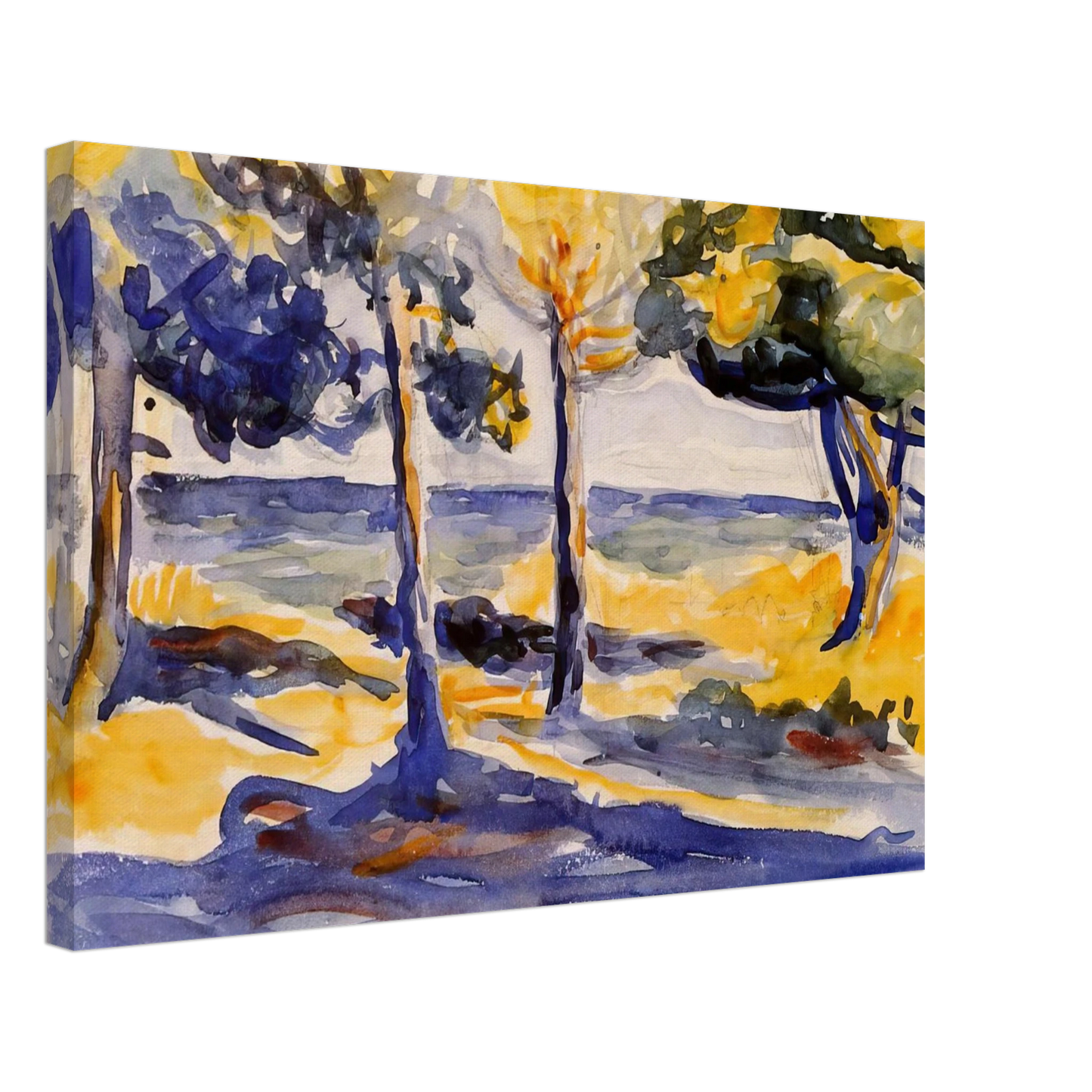 Henri-Edmond Cross - Trees by the Sea Canvas - 70x100 cm / 28x40 inches-canvas