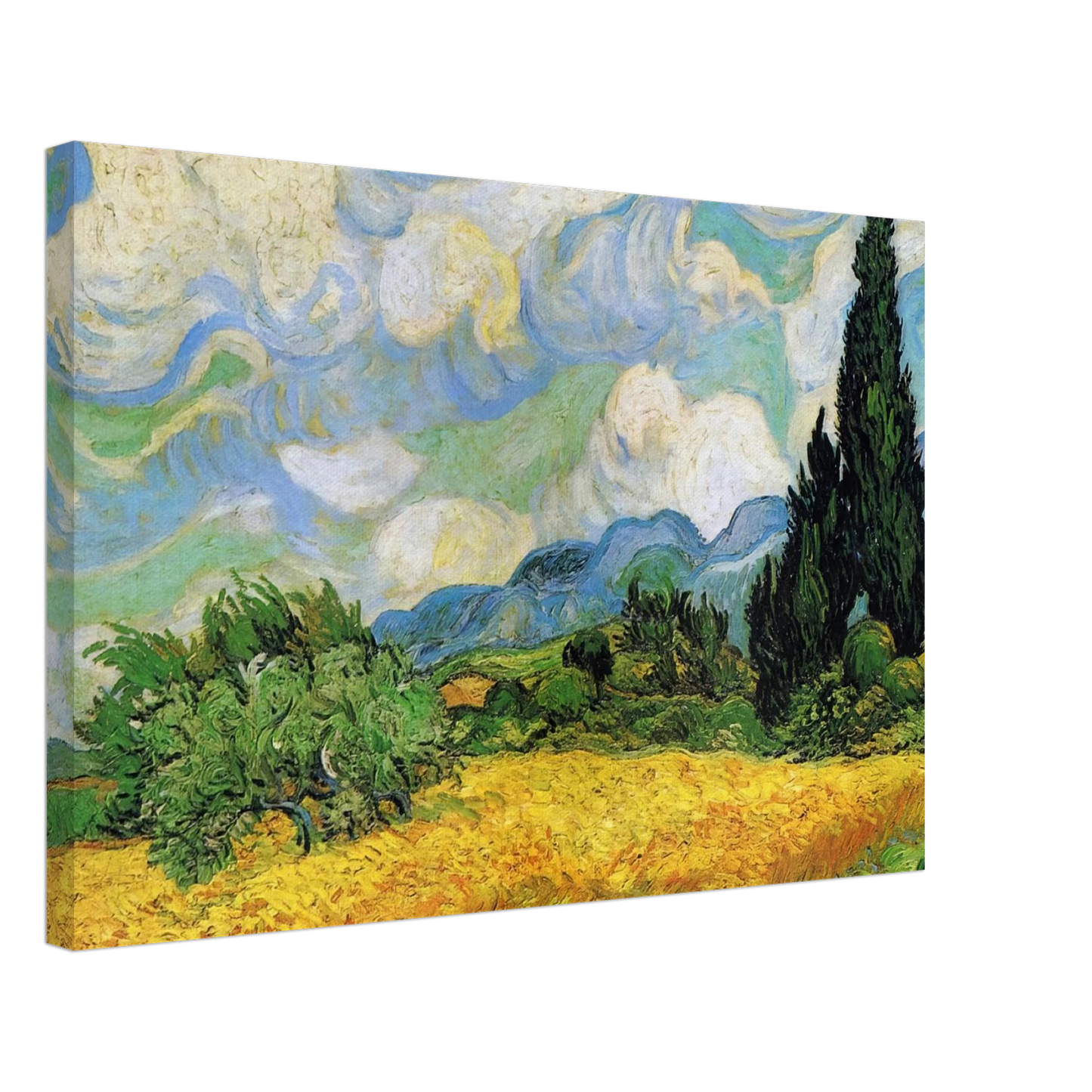 Vincent van Gogh - Wheat Field with Cypresses at the Haude Galline near Eygalieres Canvas - 70x100 cm / 28x40 inches-canvas