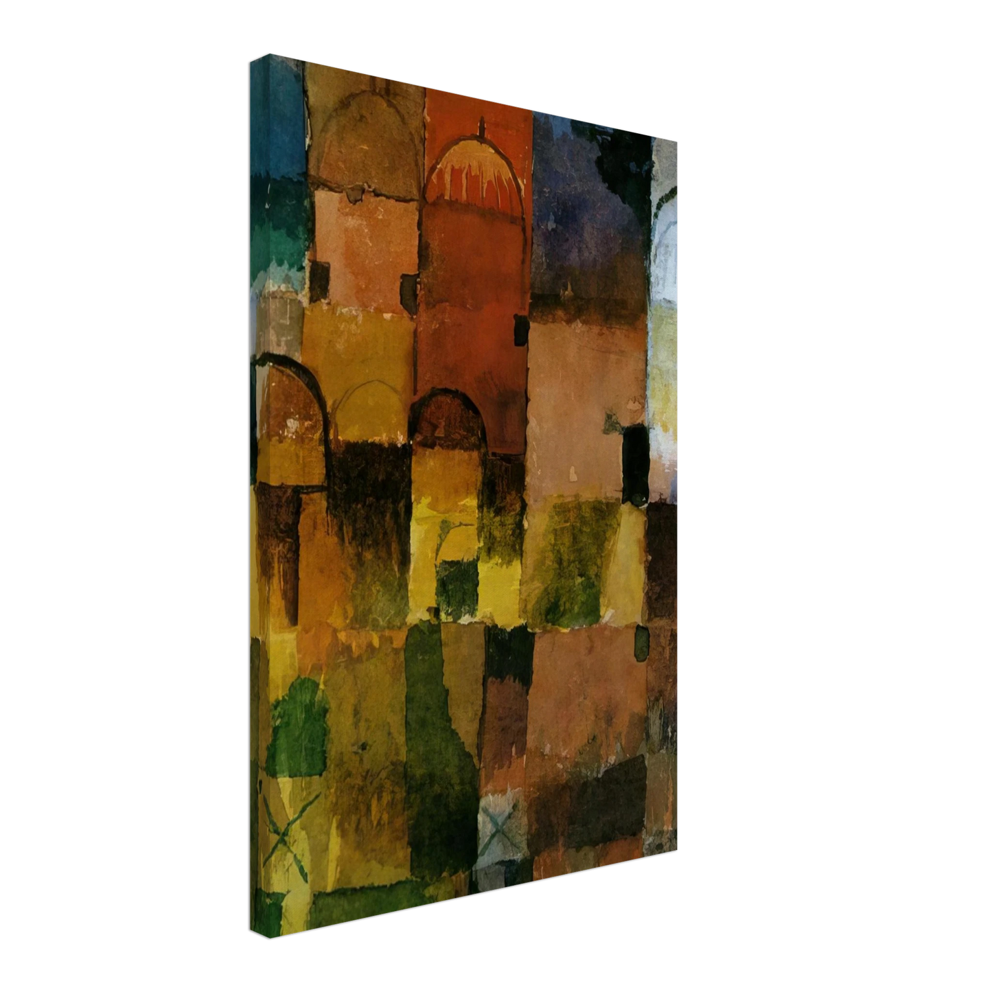 Paul Klee - RED AND WHITE DOMES 1914 Canvas - 40x60 cm / 16x24 inches-canvas