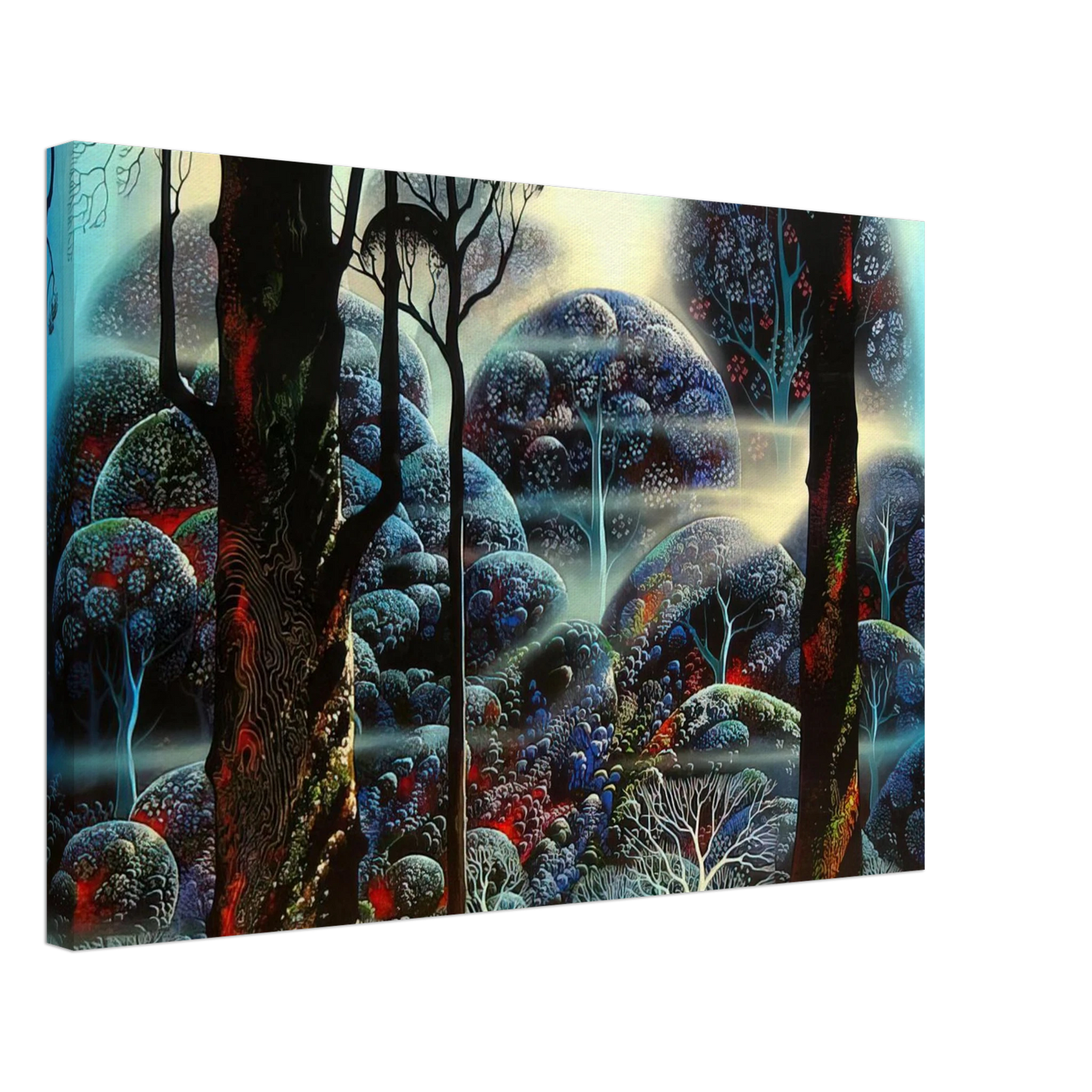 Eyvind Earle - Mist in the Dark Woods Canvas - 70x100 cm / 28x40 inches-canvas