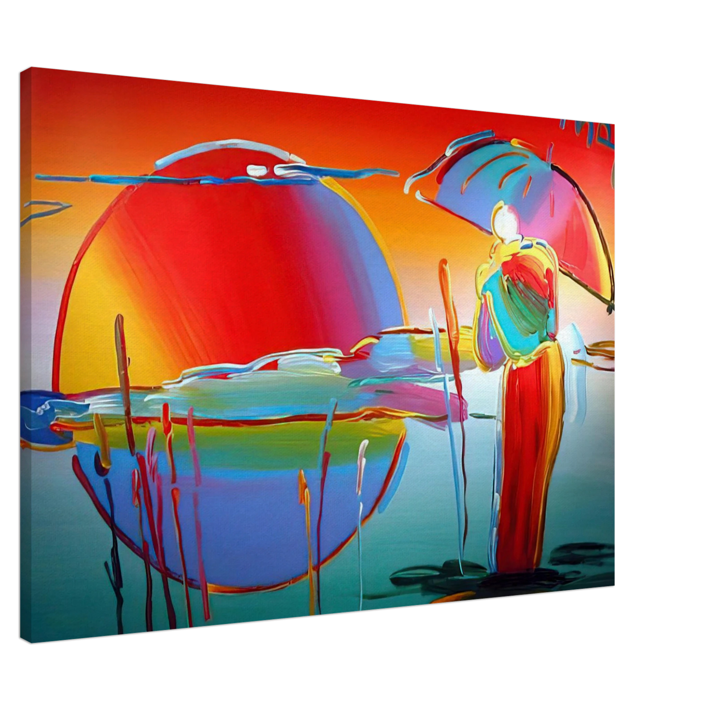 Peter Max - BUDDHA MOON MONK SUNRISE 1999 Canvas - Default Title-canvas
