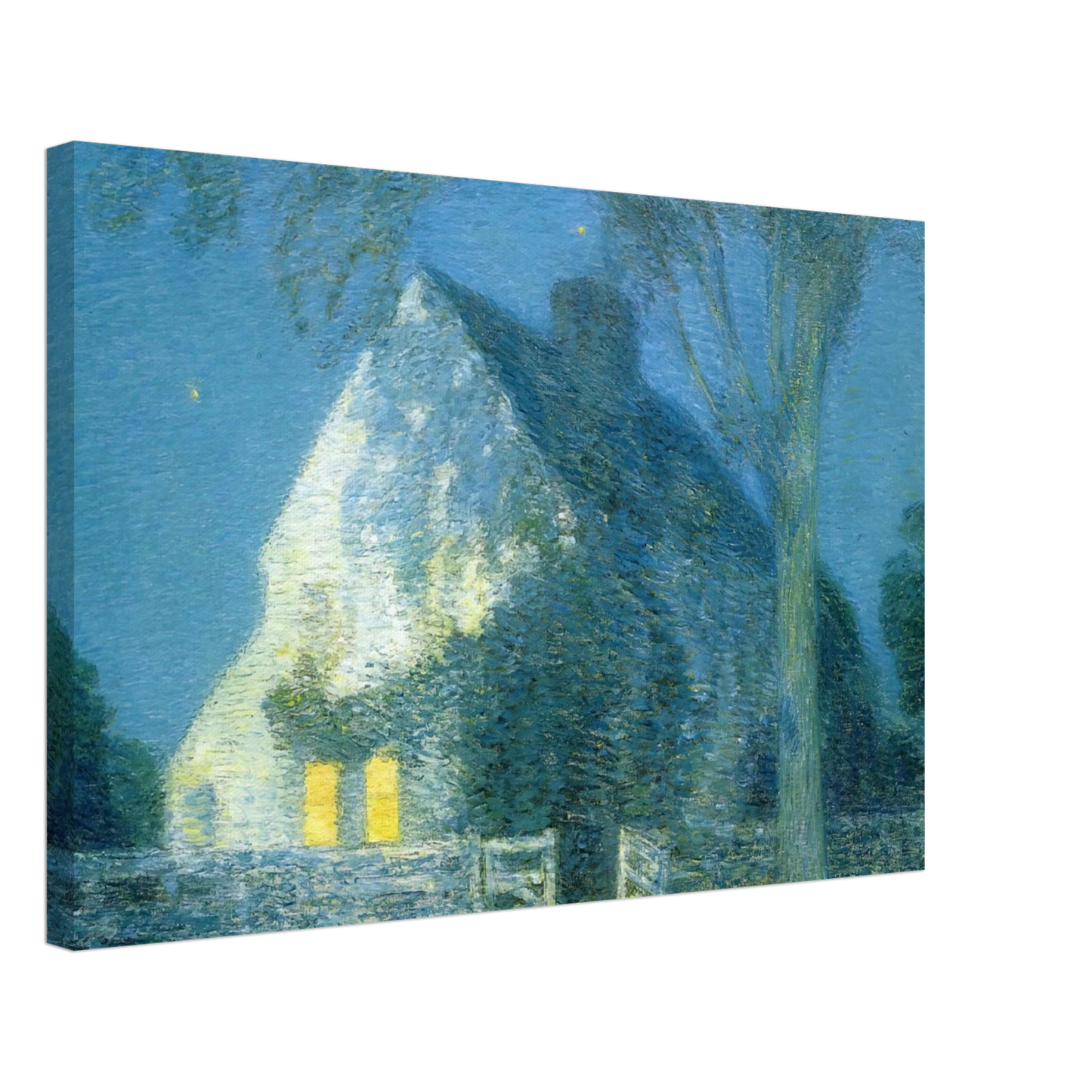 Childe Hassam - Moonlight, the Old House Canvas - 40x60 cm / 16x24 inches-canvas