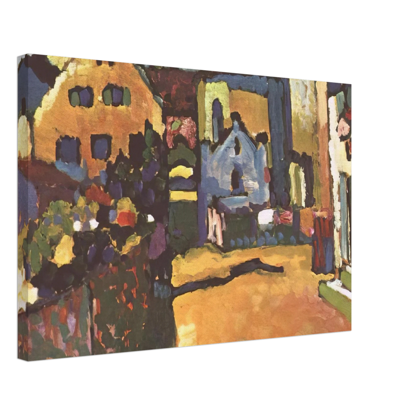Wassily Kandinsky - GRUNGASSE IN MURNAU 1909 Canvas - 40x60 cm / 16x24 inches-canvas