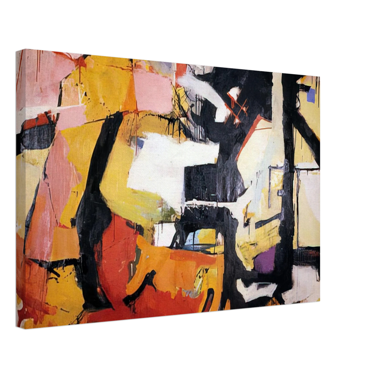 Audrey Flack - ABSTRACT FORCE HOMAGE TO FRANZ KLINE 1952 Canvas - 40x60 cm / 16x24 inches-canvas