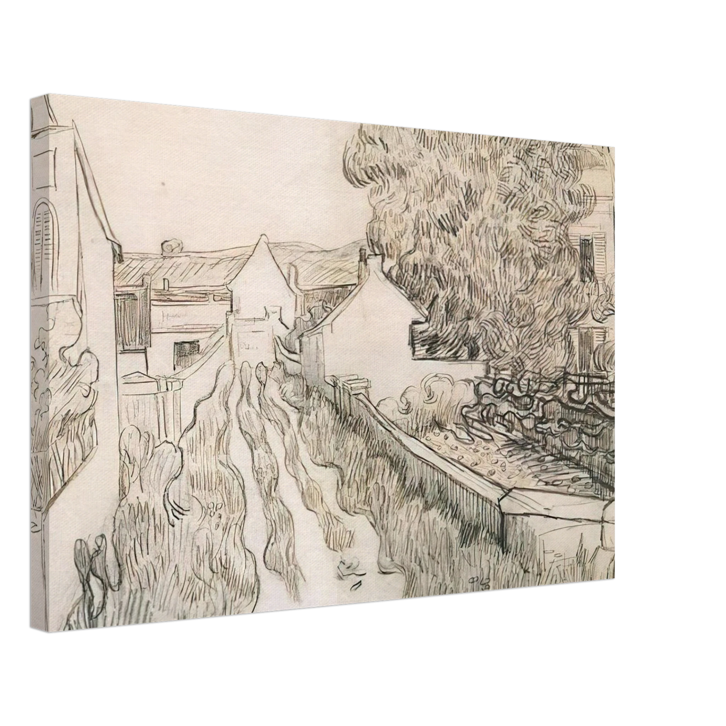 Vincent van Gogh - Village Street Canvas - 70x100 cm / 28x40 inches-canvas