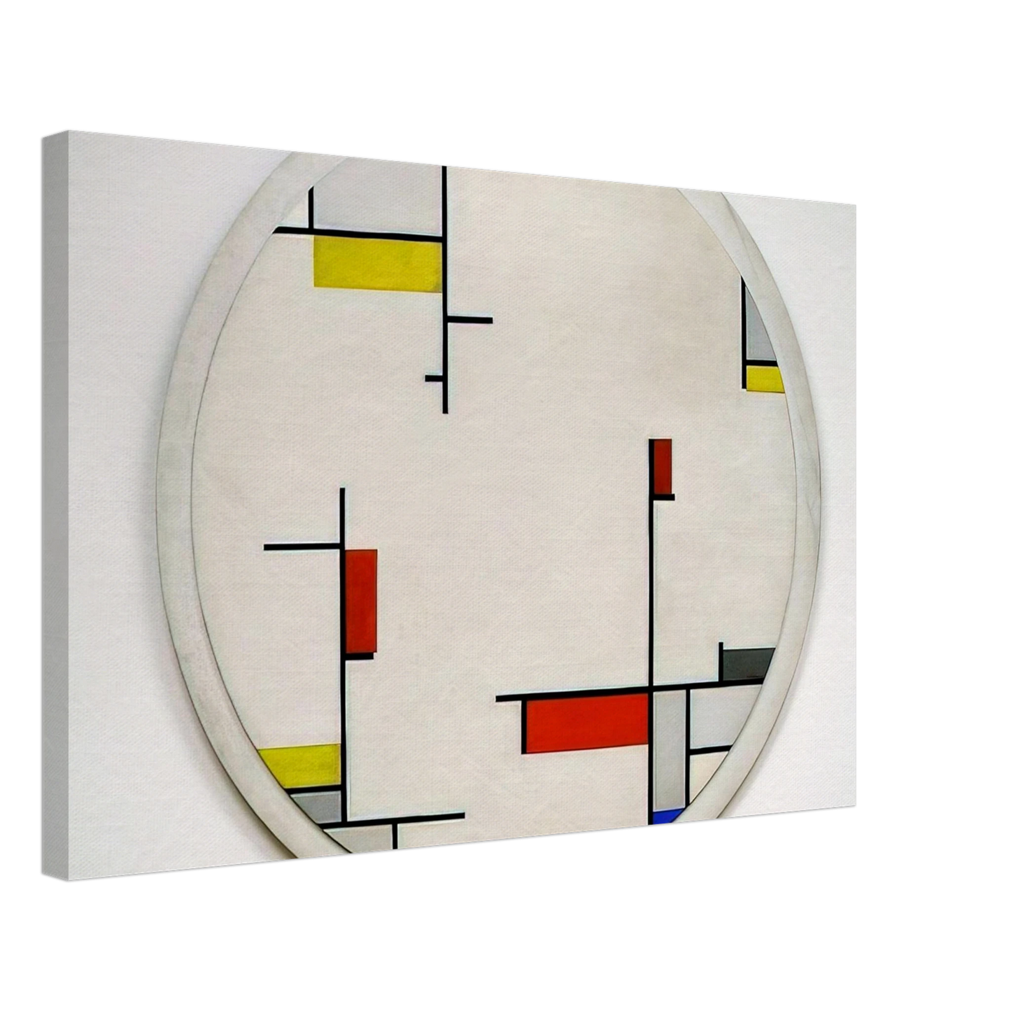 Fritz Glarner - Relational Painting, Tondo #1 - 1944 Canvas - 70x100 cm / 28x40 inches-canvas