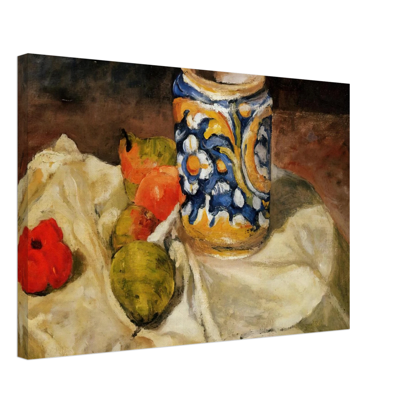 Paul Cezanne - Still life with Italian earthenware jar Canvas - 70x100 cm / 28x40 inches-canvas