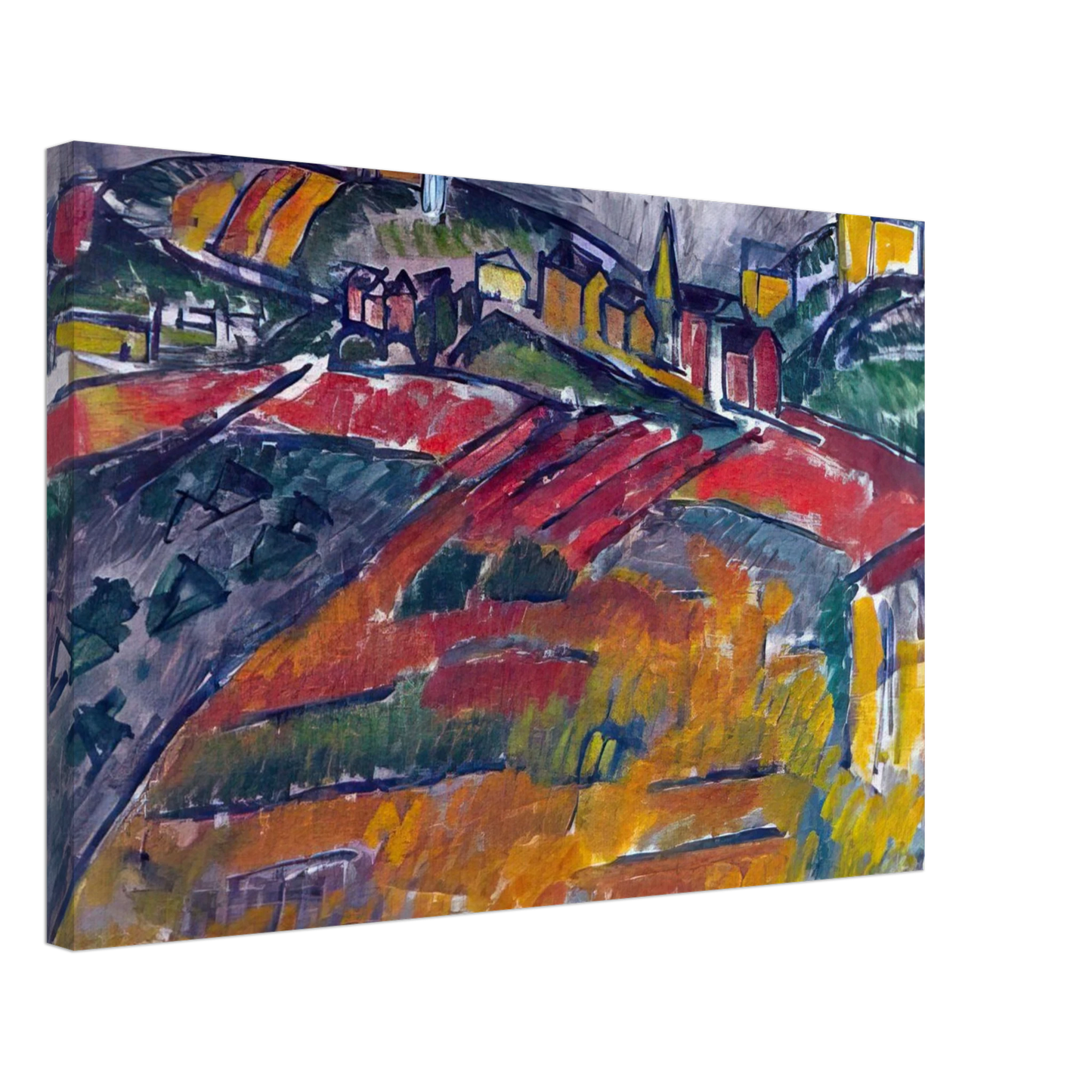 Raoul Dufy - LANDSCAPE WITH RED AND YELLOW Canvas - 70x100 cm / 28x40 inches-canvas