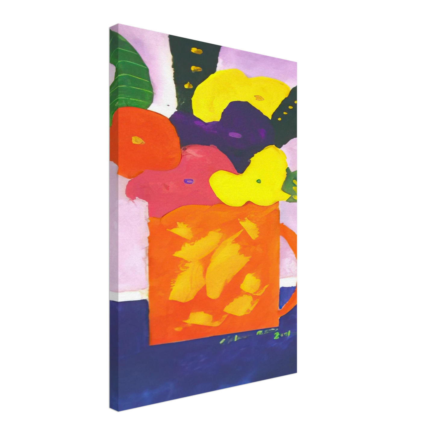 Aldemir Martins - Jar With Flowers - 2001 Canvas - 40x60 cm / 16x24 inches-canvas
