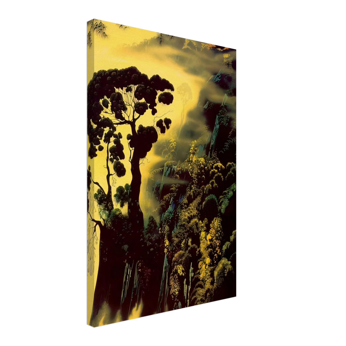 Eyvind Earle - Sunset Silhouette Canvas - 40x60 cm / 16x24 inches-canvas