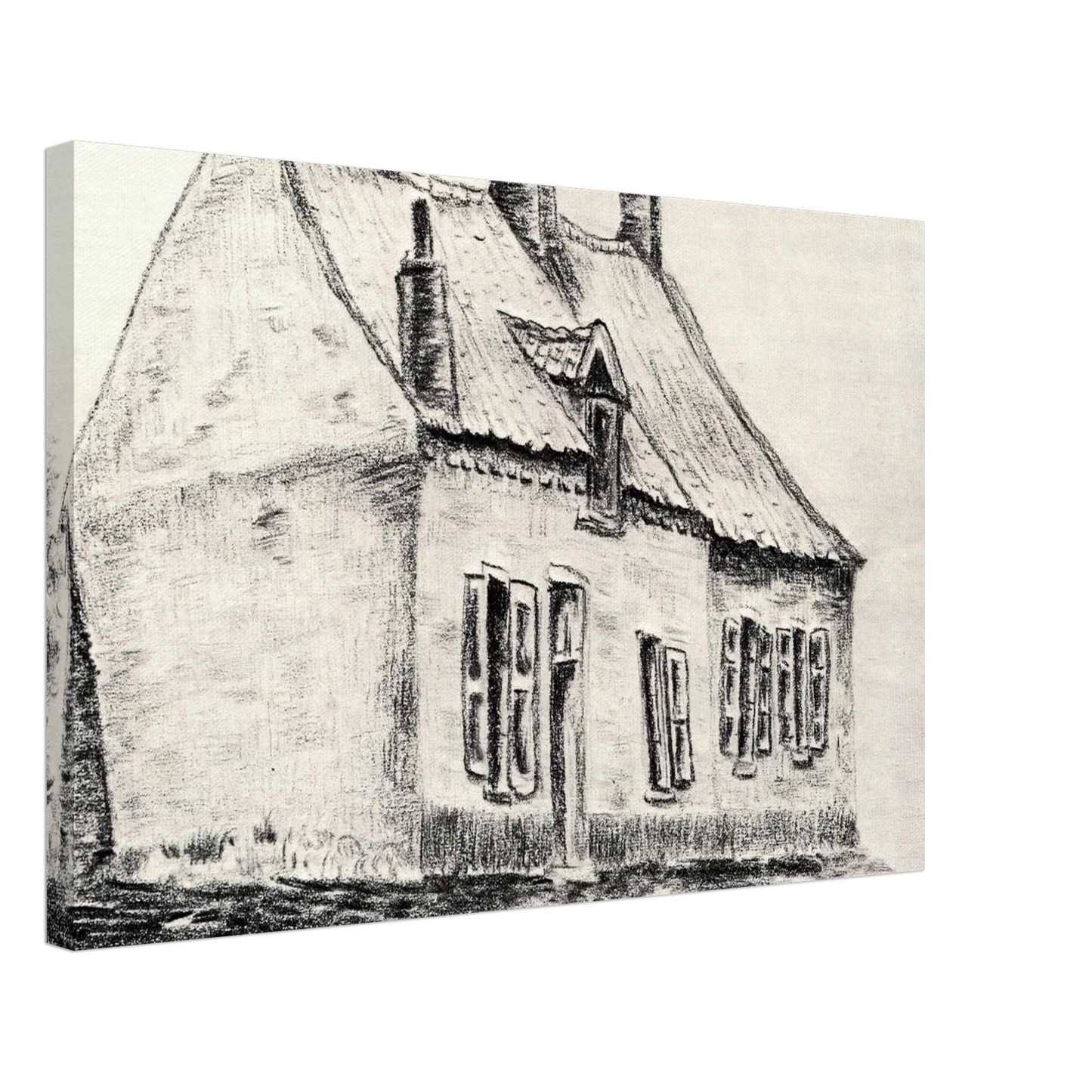 Vincent van Gogh - A house Magros Canvas - 70x100 cm / 28x40 inches-canvas