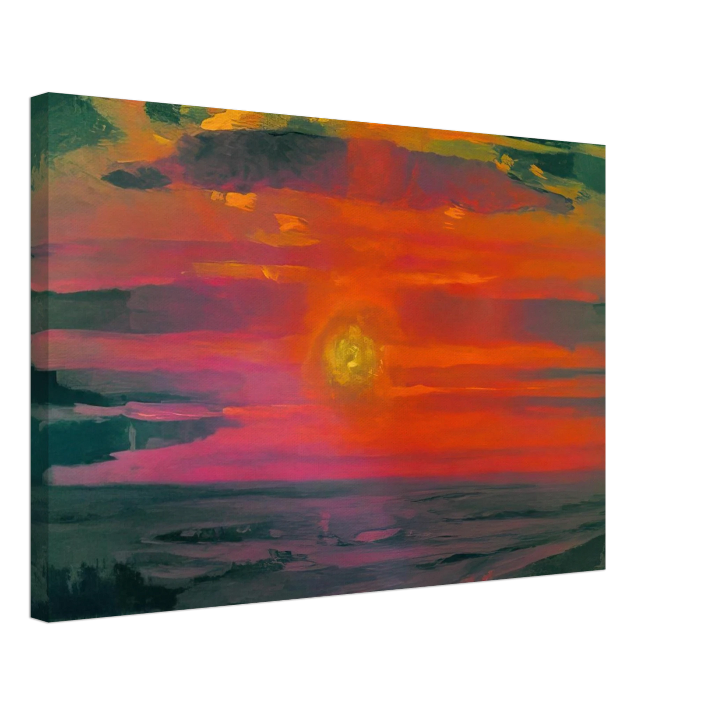 Arkhyp Kuindzhi - Sunset in the winter. A coast of the sea Canvas - 40x60 cm / 16x24 inches-canvas