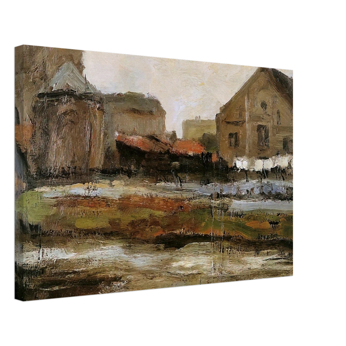 Piet Mondrian - Schinkelbuurtje Sun Canvas - 70x100 cm / 28x40 inches-canvas