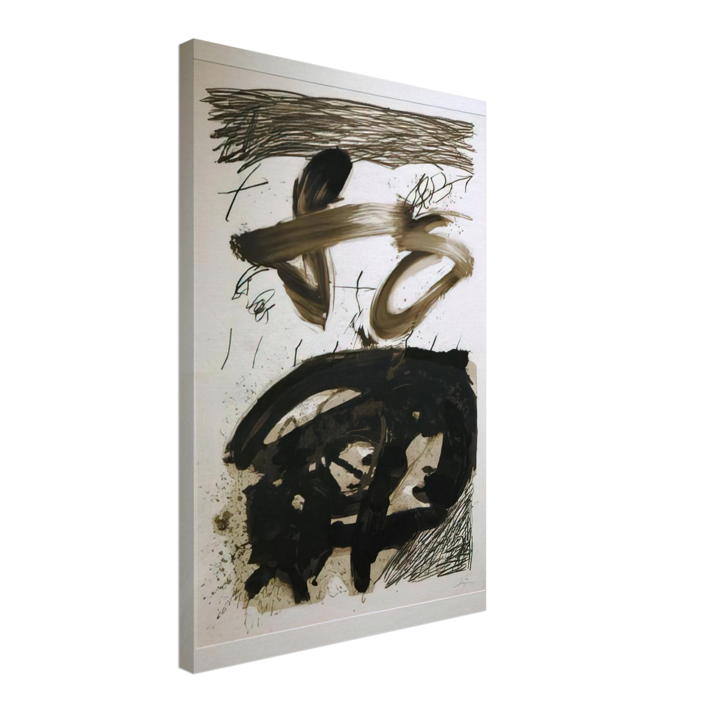 Antoni Tapies - CALLIGRAPHIQUE 1987 Canvas - 70x100 cm / 28x40 inches-canvas