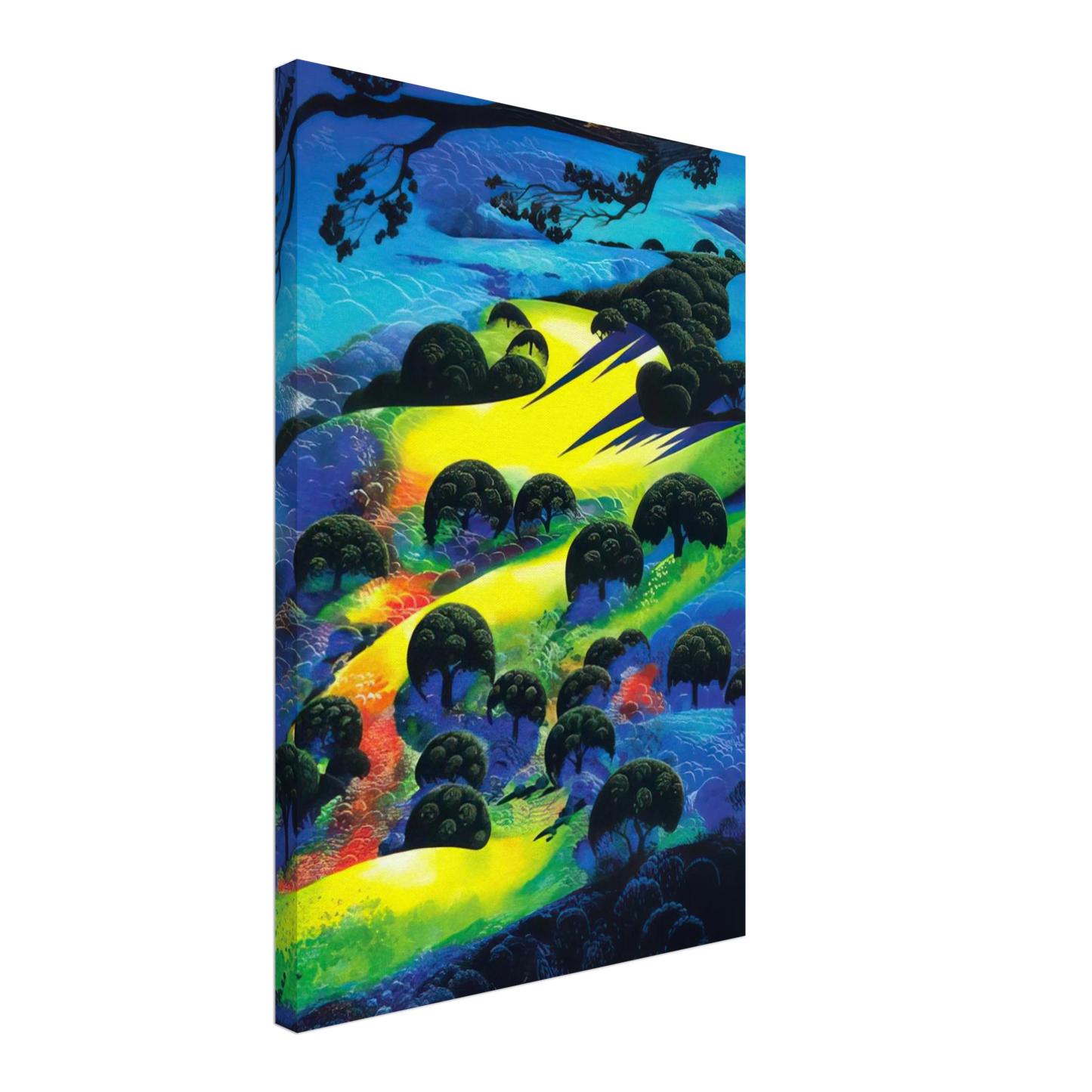 Eyvind Earle - Fading Sunset Flame Canvas - 70x100 cm / 28x40 inches-canvas