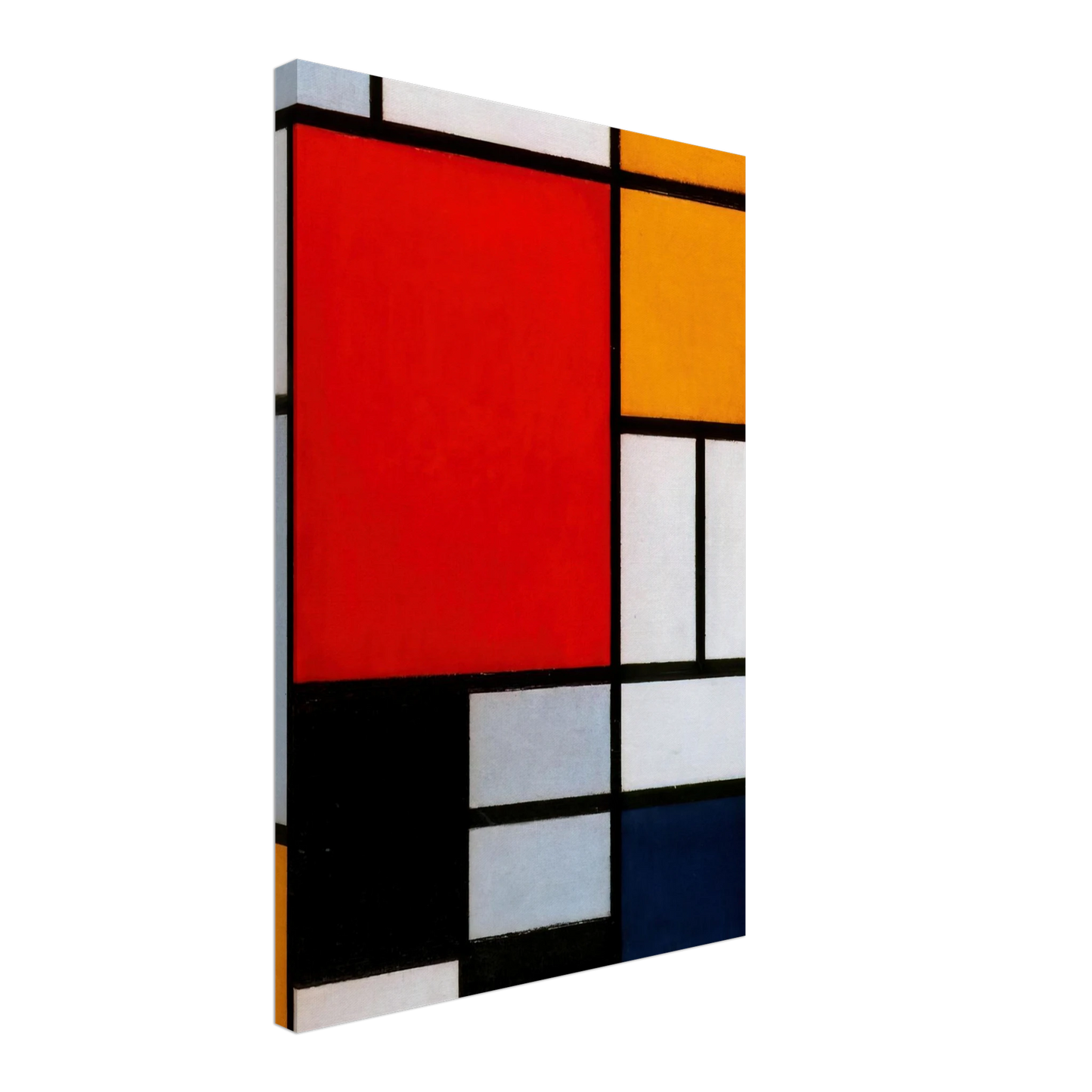 Piet Mondrian - Composition with Large Red Plane, Yellow, Black, Gray and Blue Canvas - 70x100 cm / 28x40 inches-canvas