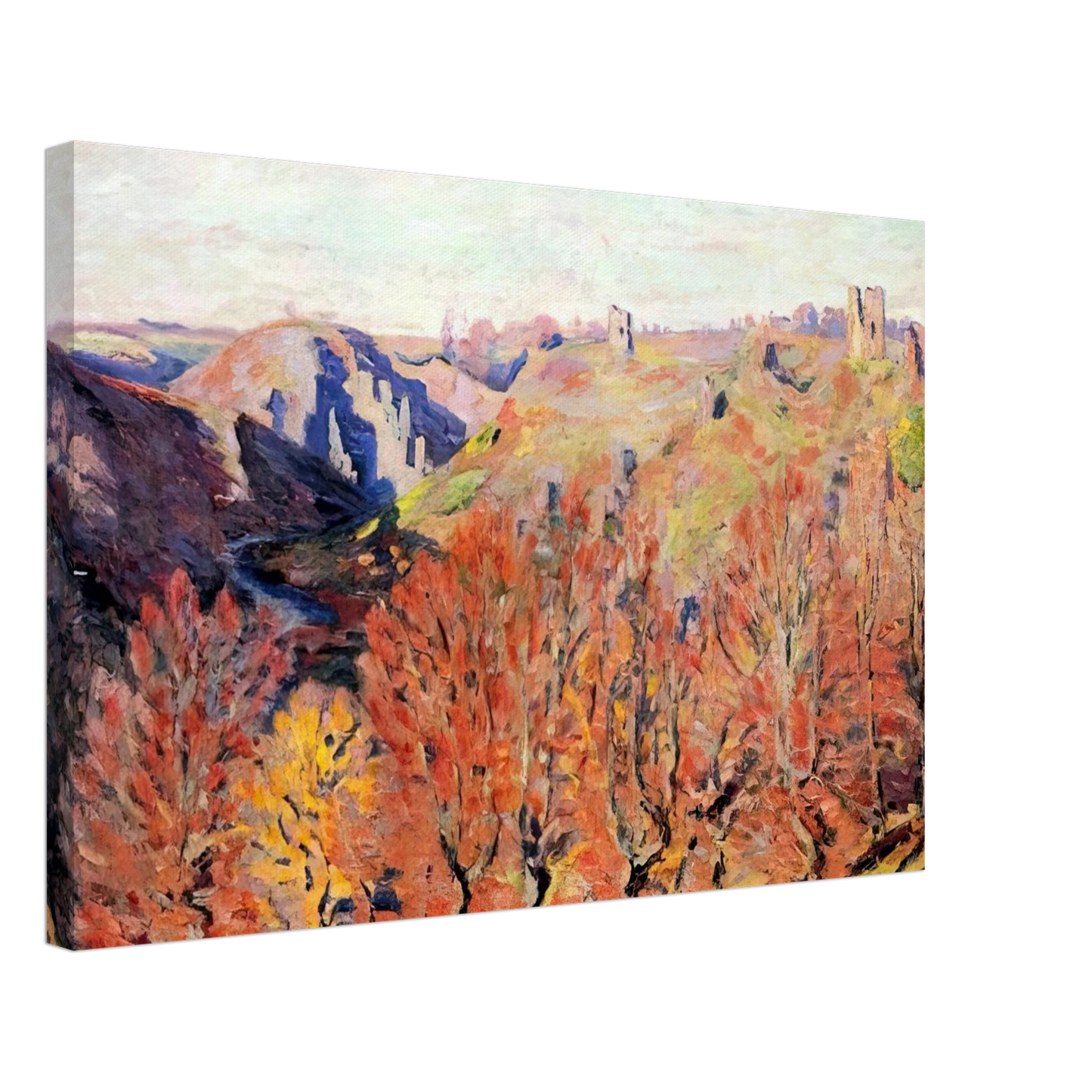 Armand Guillaumin - Les Ruines a Crozant - 1897 Canvas - 70x100 cm / 28x40 inches-canvas