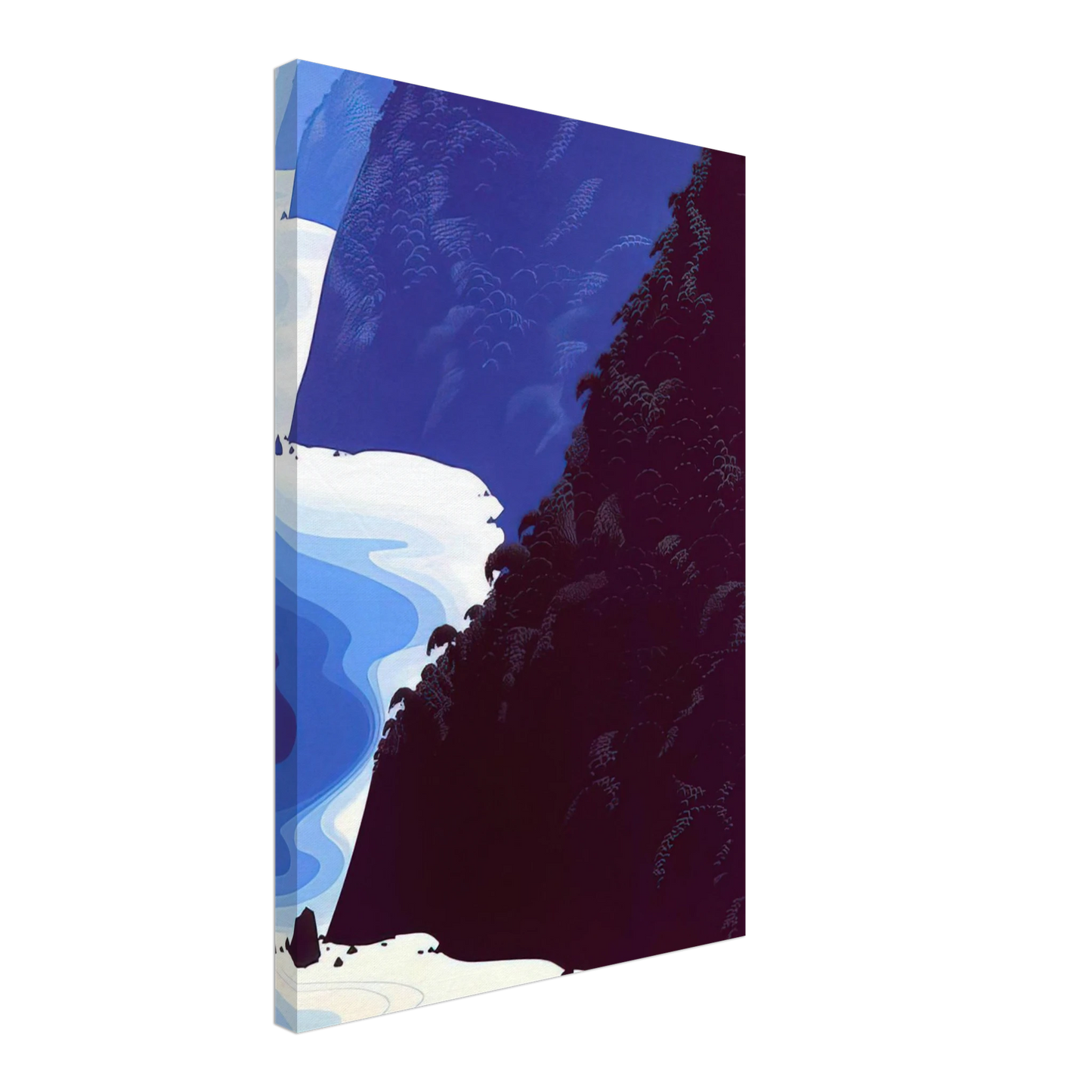 Eyvind Earle - Blue Big Sur Canvas - 70x100 cm / 28x40 inches-canvas