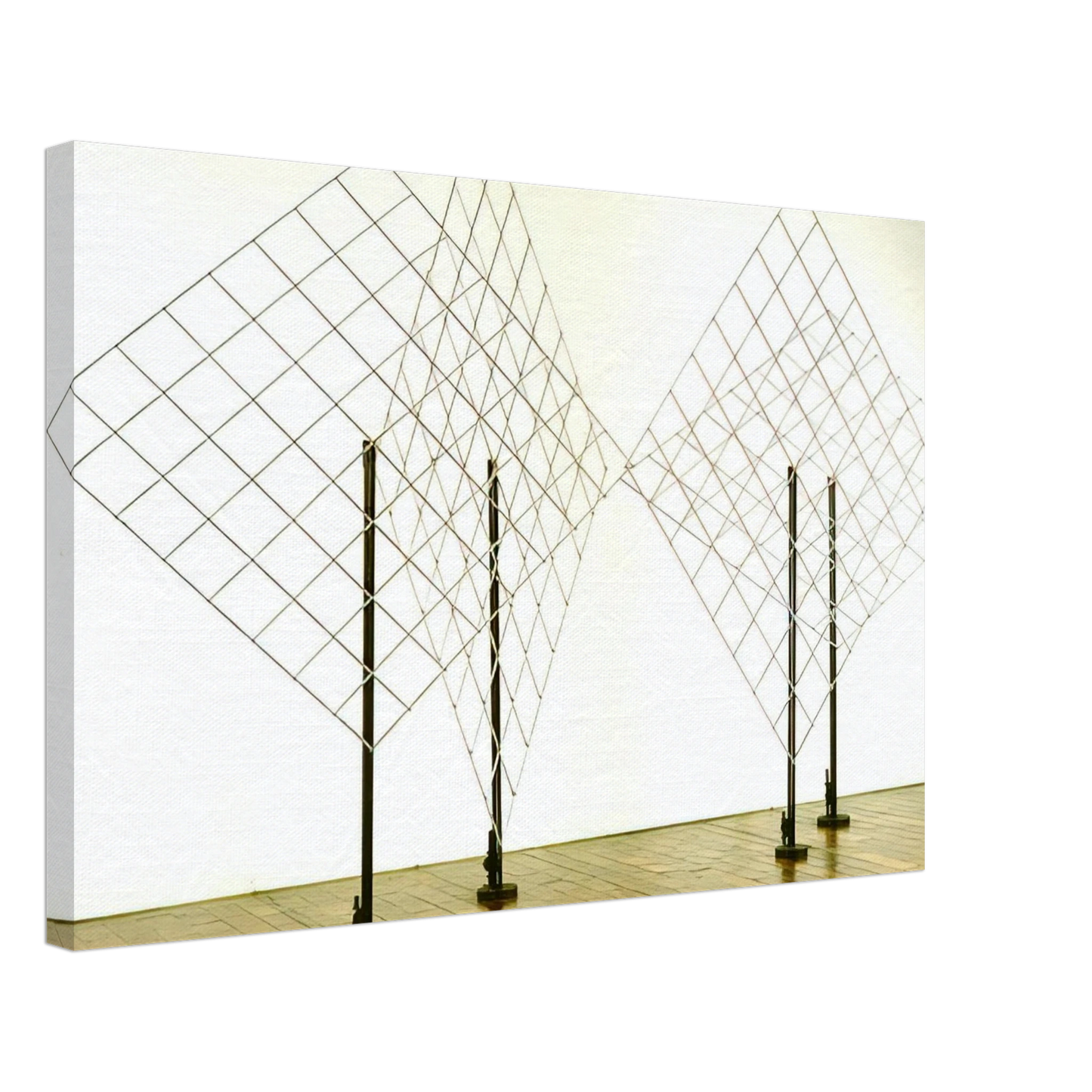 Francois Morellet - 4 Self-distorting Grids - 1965 Canvas - 70x100 cm / 28x40 inches-canvas