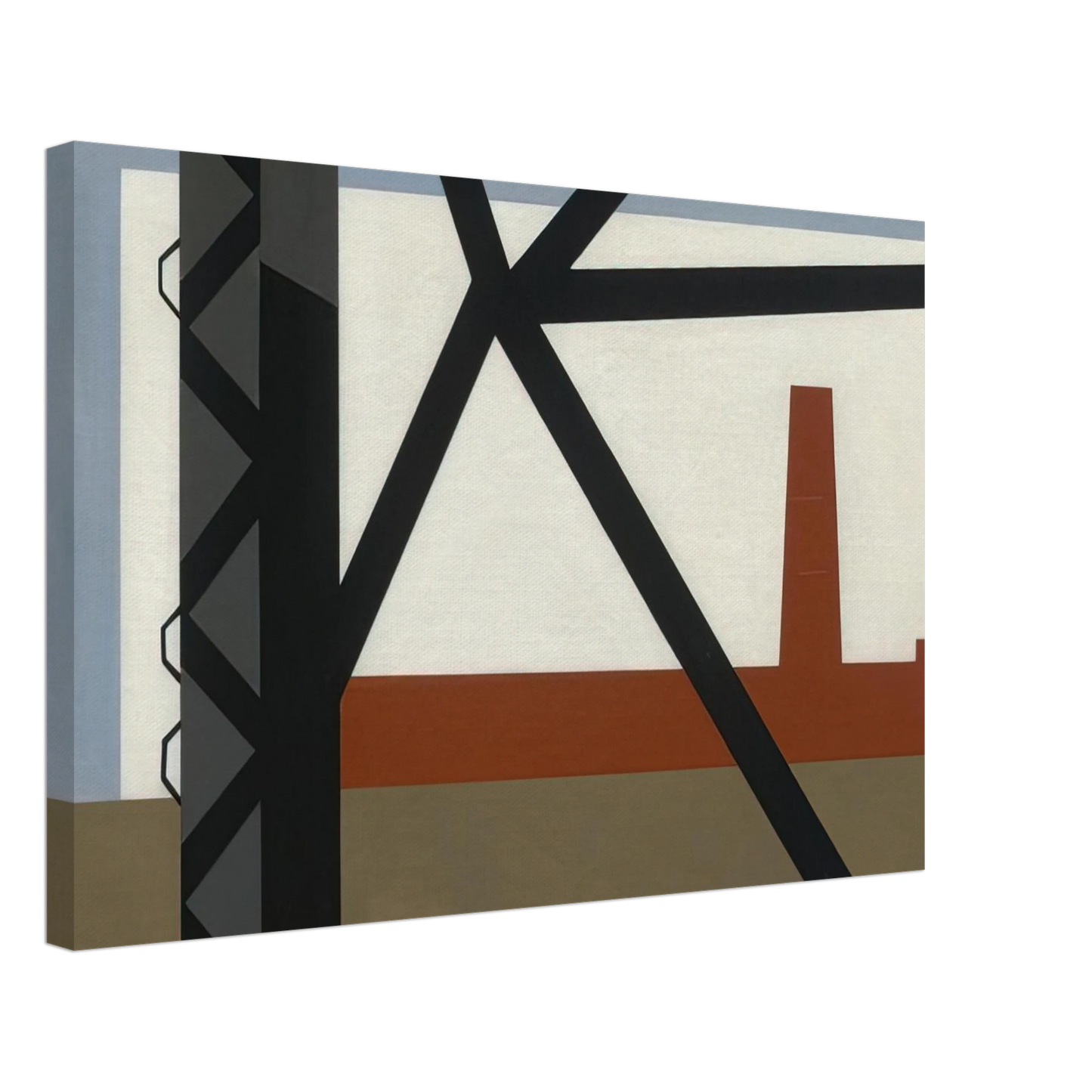 Ralston Crawford - From the Bridge - 1942 Canvas - 70x100 cm / 28x40 inches-canvas