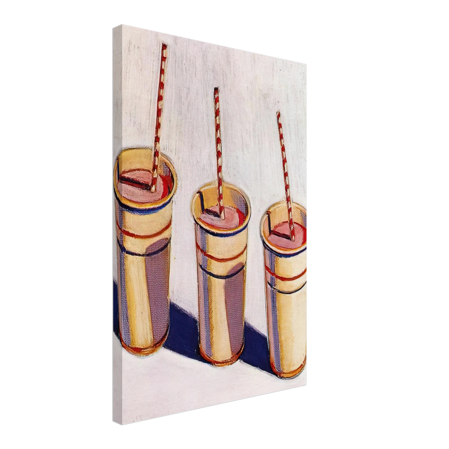 Wayne Thiebaud - Three Strawberry Shakes - 1964 Canvas - 70x100 cm / 28x40 inches-canvas