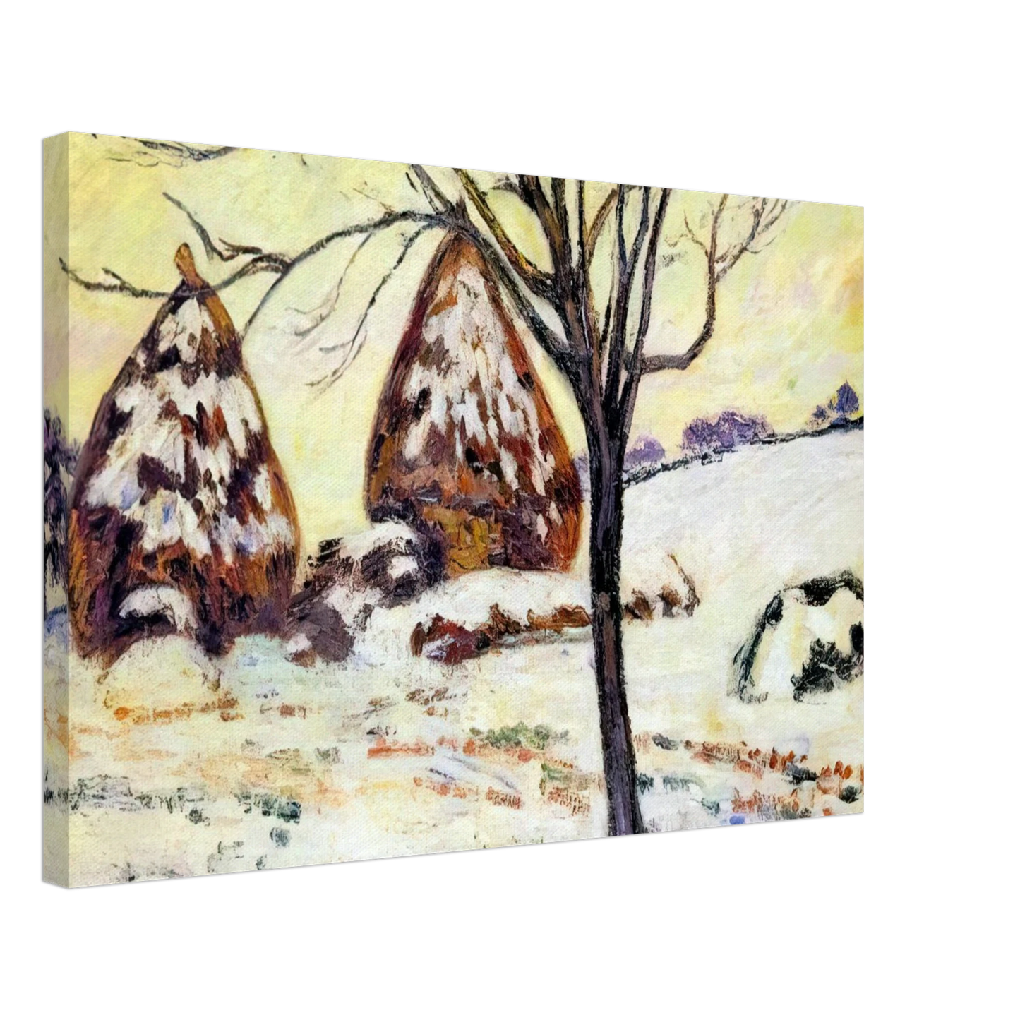 Armand Guillaumin - Effts de neige a Palaiseau - 1883 Canvas - 70x100 cm / 28x40 inches-canvas