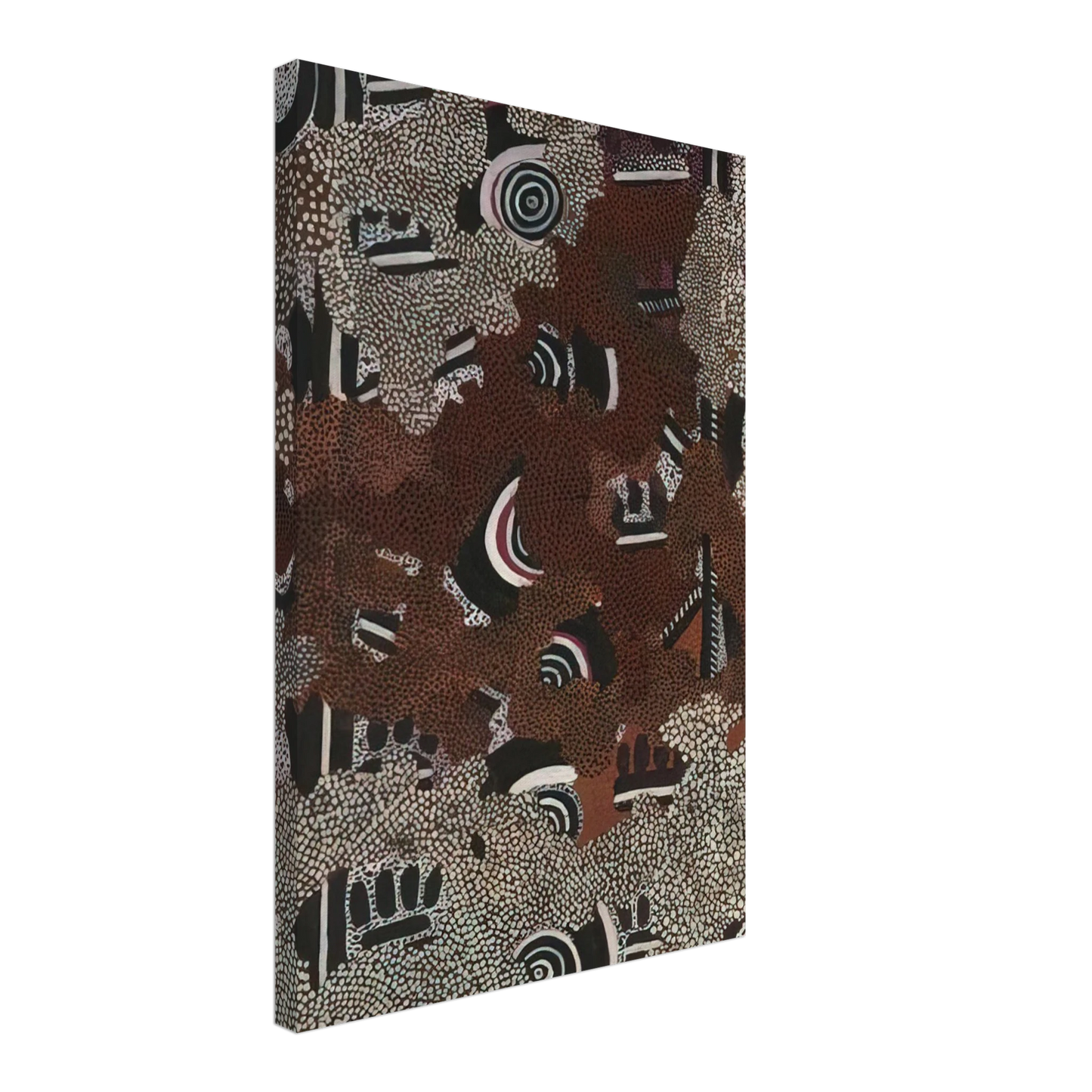 Clifford Possum Tjapaltjarri - Bush Fire II - 1972 Canvas - 40x60 cm / 16x24 inches-canvas