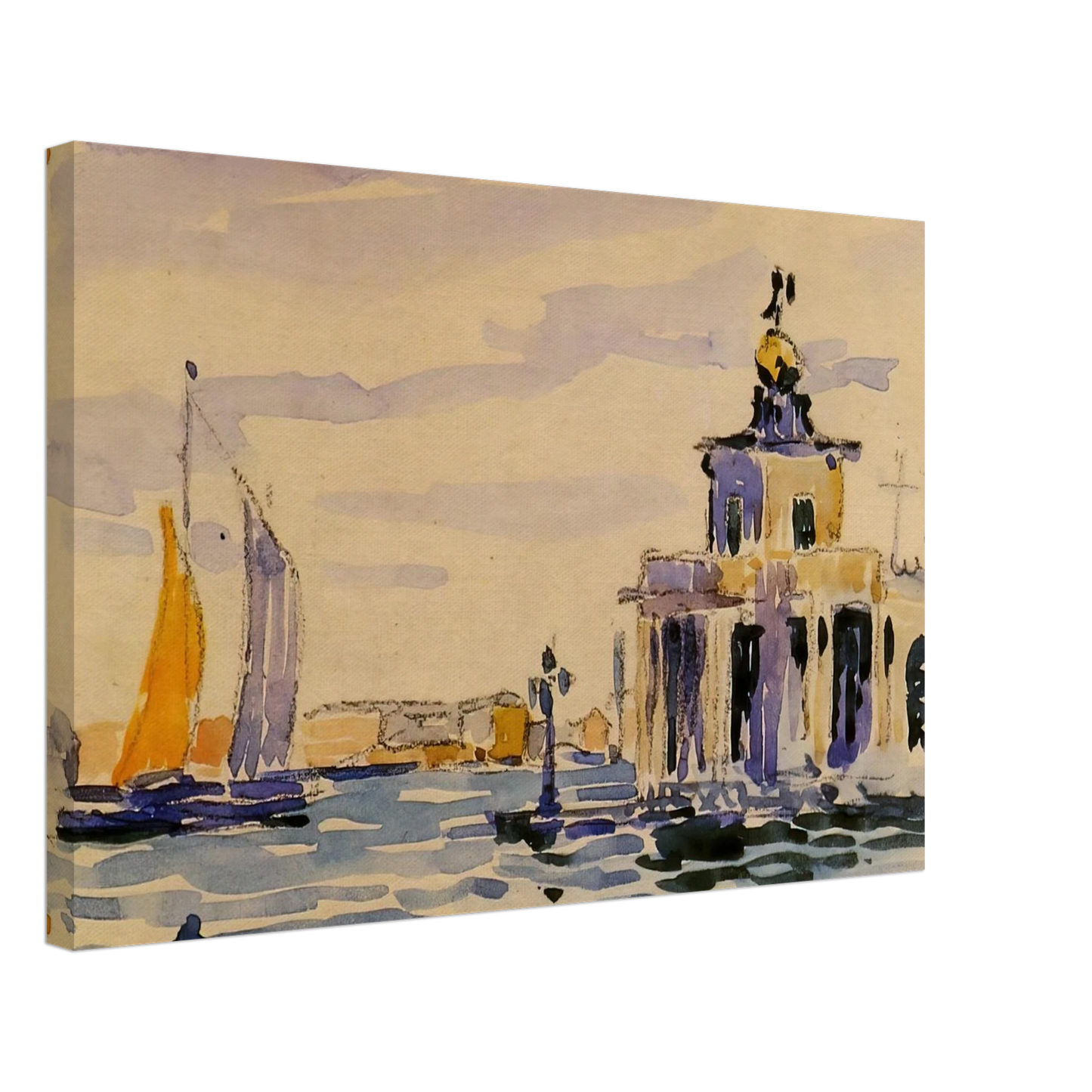 Henri-Edmond Cross - La Dogana Canvas - 70x100 cm / 28x40 inches-canvas