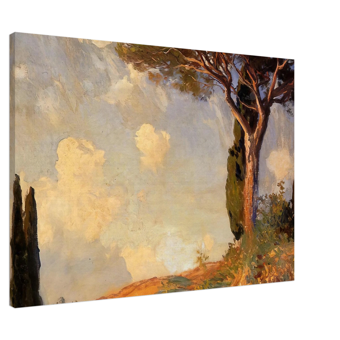 John Singer Sargent - A Landscape Study at San Vigilio, Lake of Garda Canvas - Default Title-canvas
