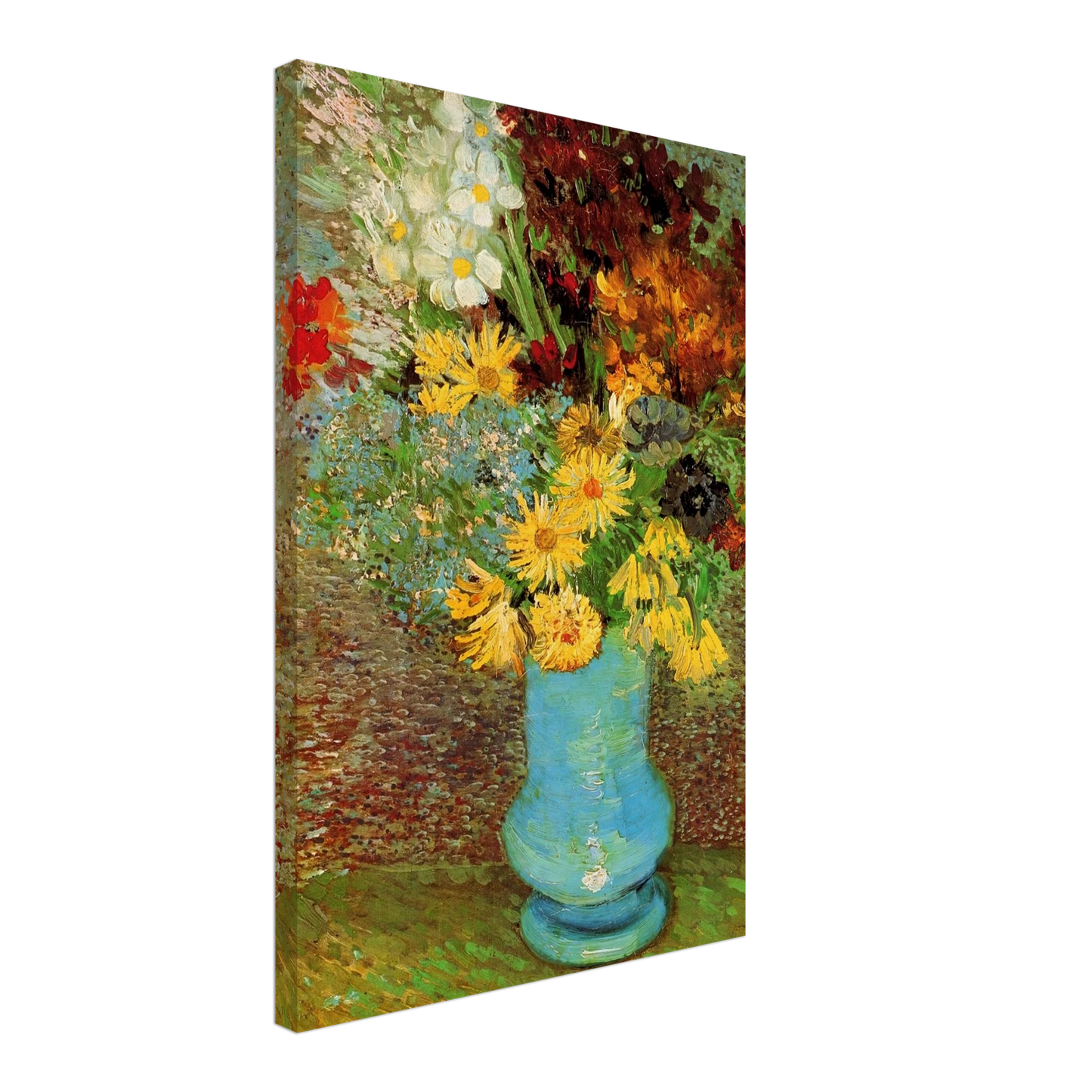 Vincent van Gogh - Vase with Daisies and Anemones Canvas - 40x60 cm / 16x24 inches-canvas