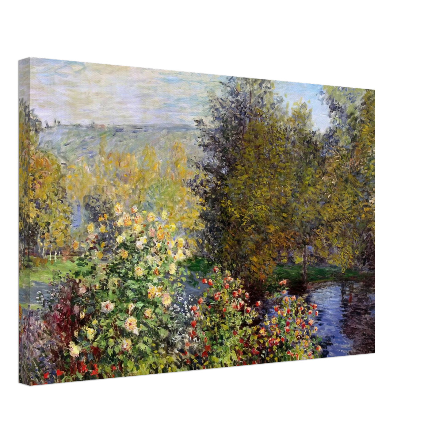 claude monet - A Corner of the Garden at Montgeron Canvas - 70x100 cm / 28x40 inches-canvas