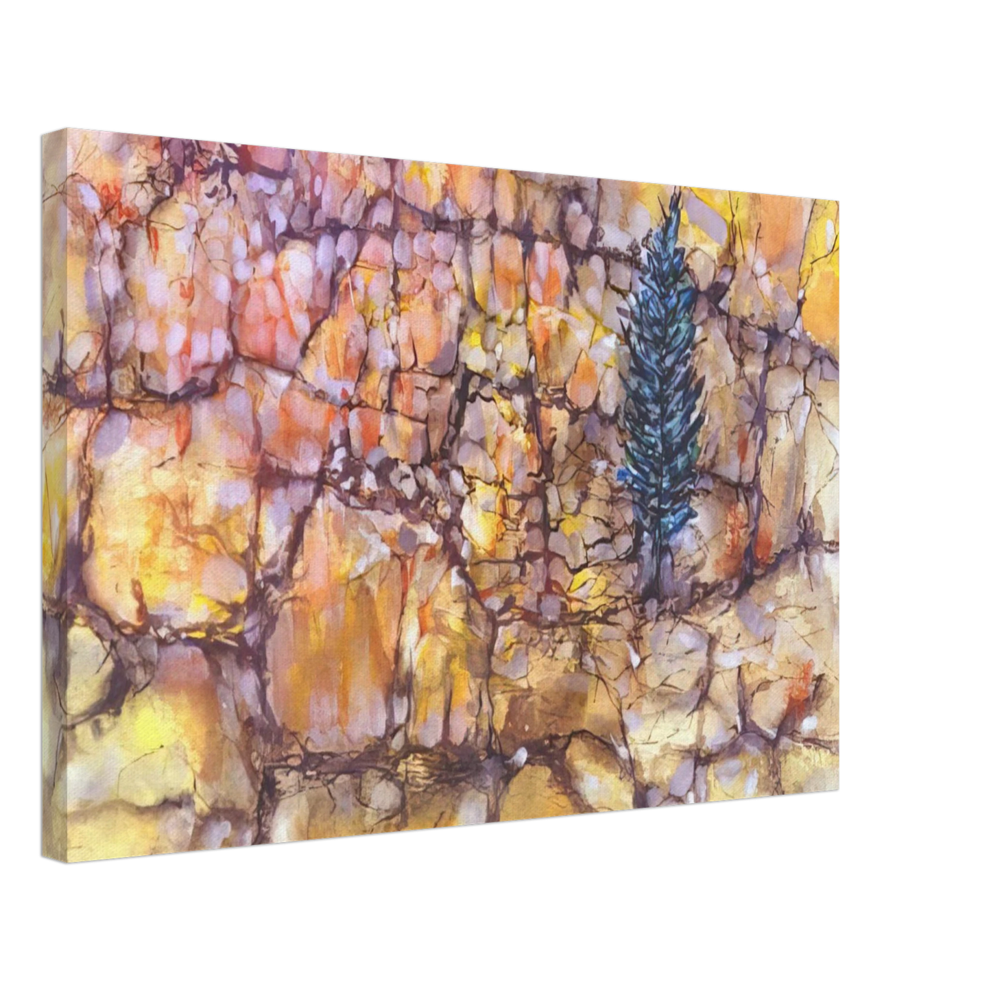 Jimmy Ernst - Landscape with Pinetree - 1958 Canvas - 40x60 cm / 16x24 inches-canvas