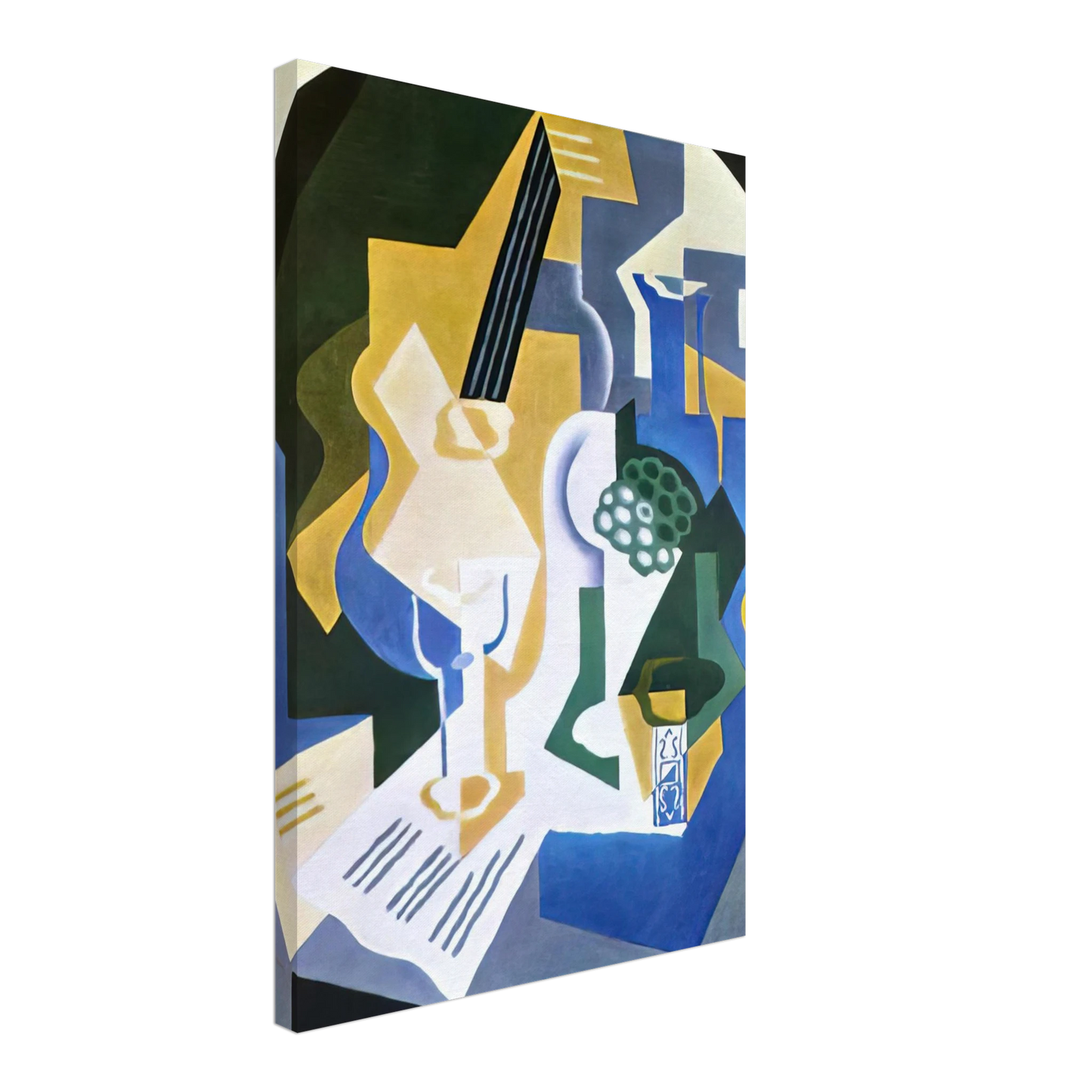 Juan Gris - STILL LIFE WITH FRUIT BOWL AND MANDOLIN 1919 Canvas - 40x60 cm / 16x24 inches-canvas